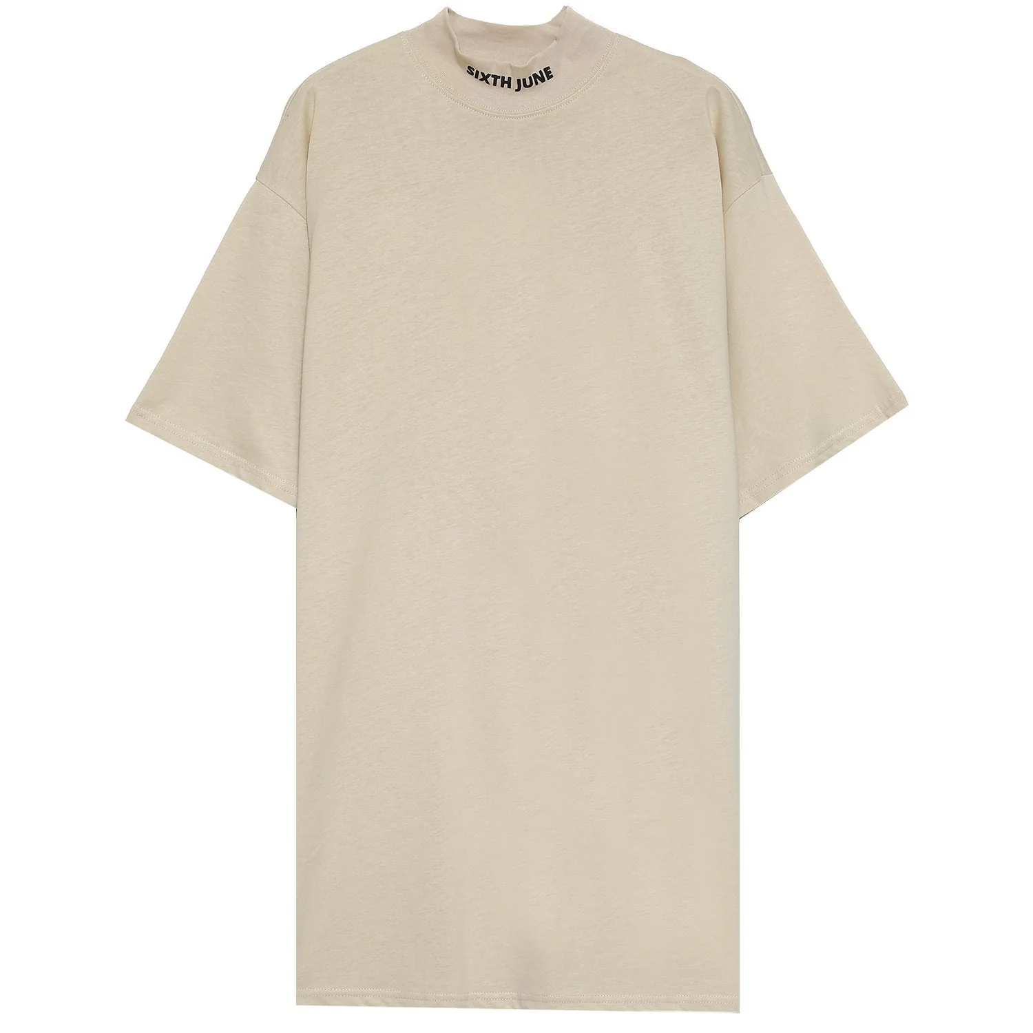 Robe t-shirt col montant Beige - Image 2