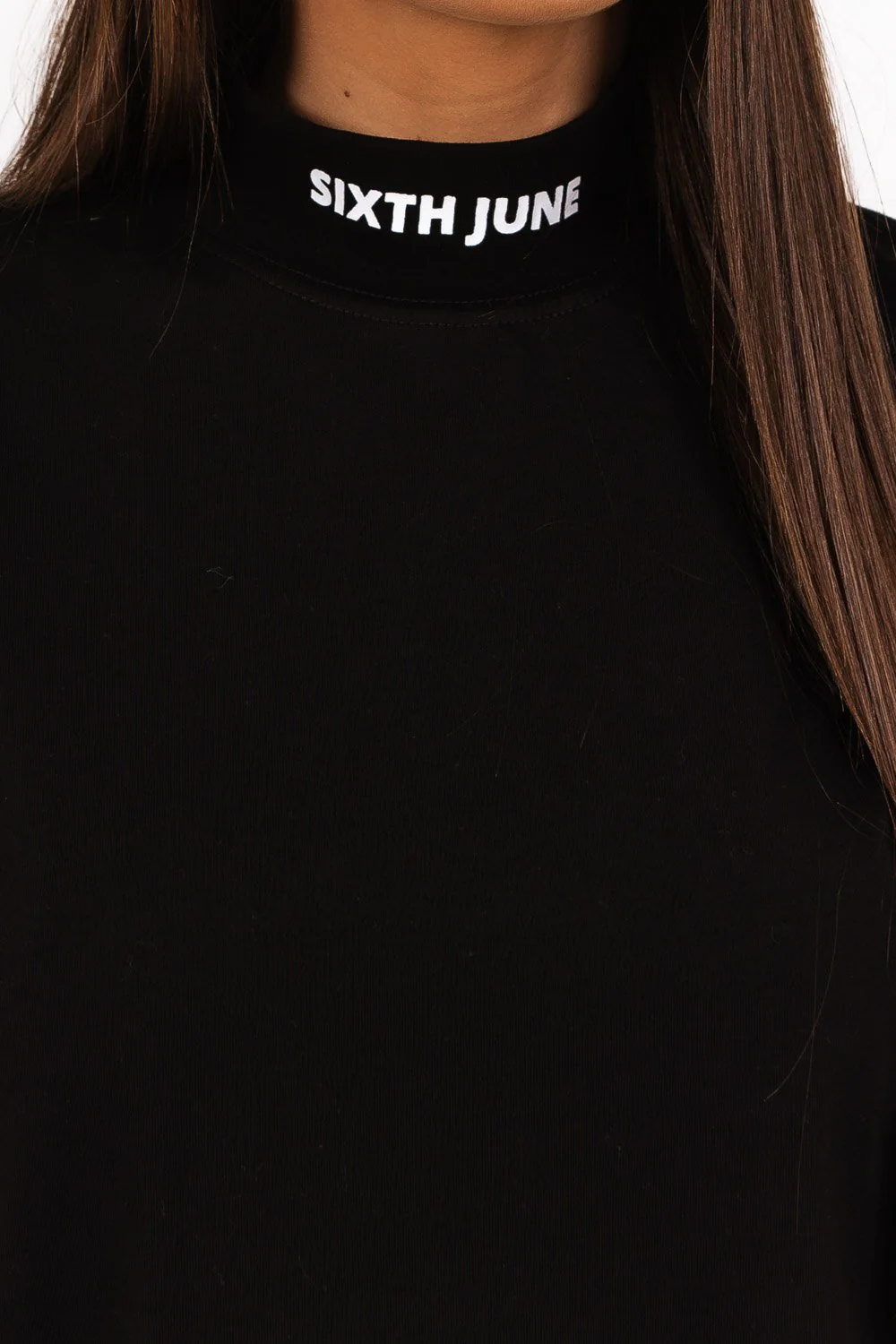 Robe t-shirt col montant Noir - Image 3