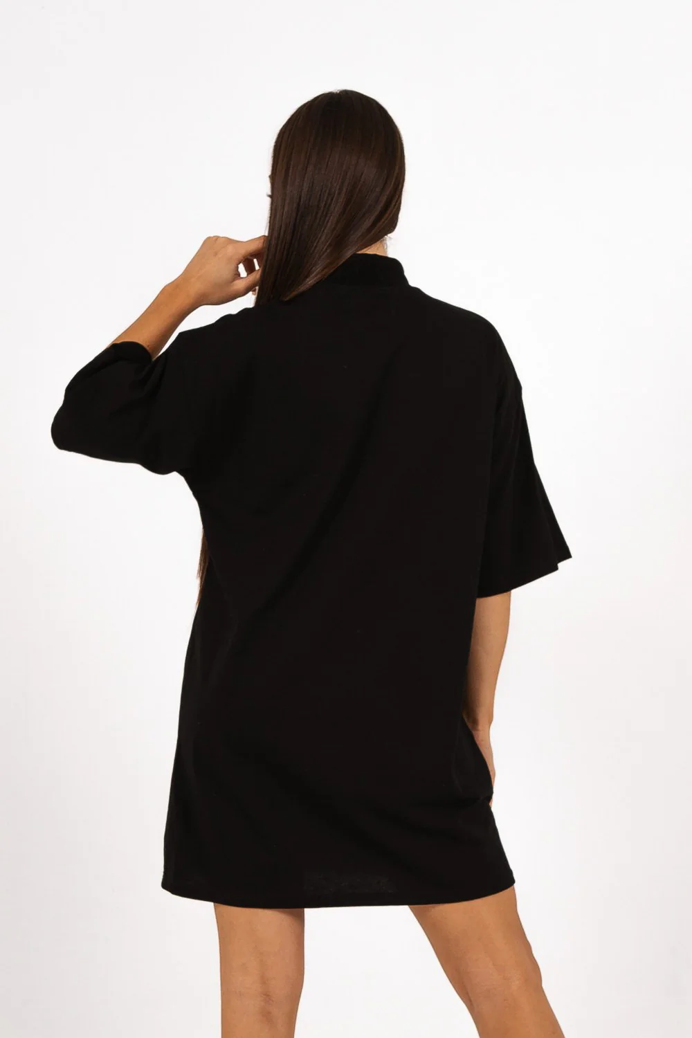 Robe t-shirt col montant Noir - Image 5