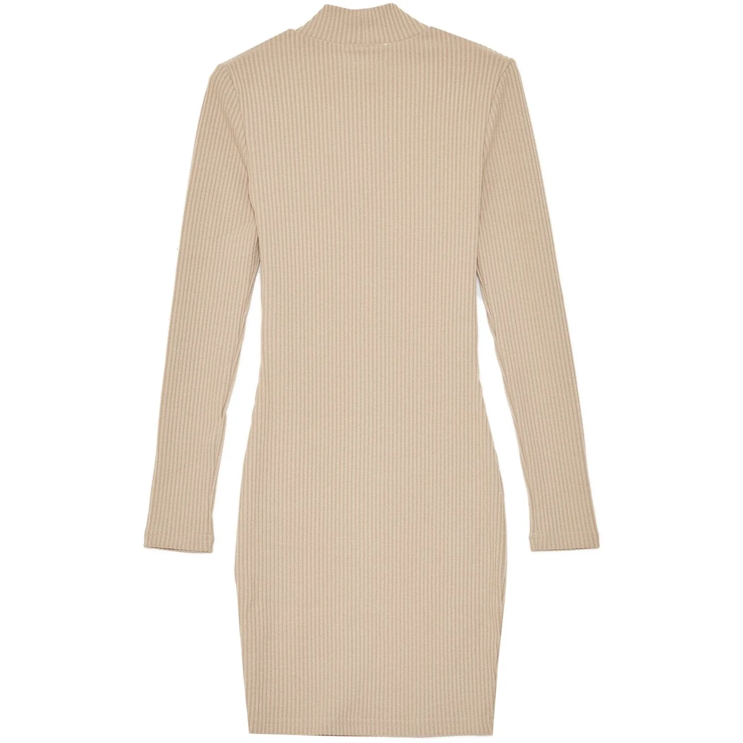 Robe côtelée col Beige - Image 7