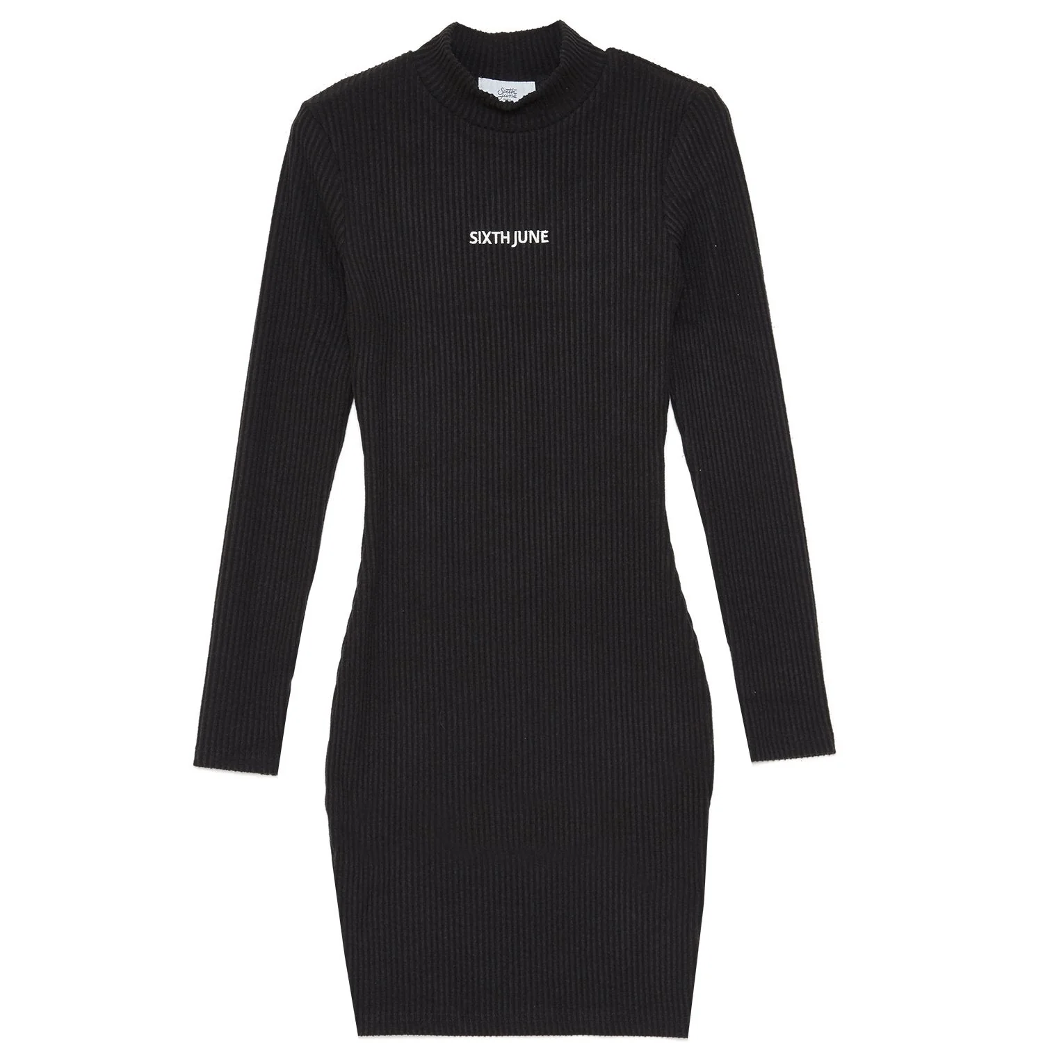 Robe côtelée col Noir - Image 5
