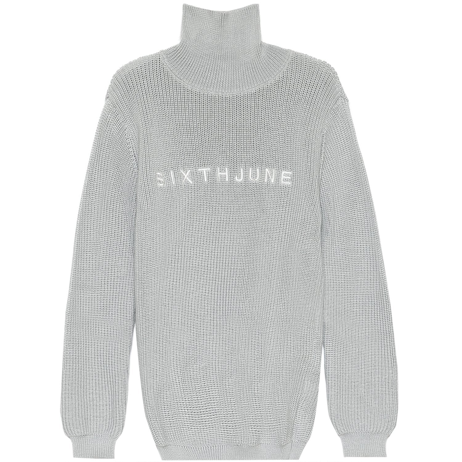 Pull maille col roulé Gris clair - Image 6