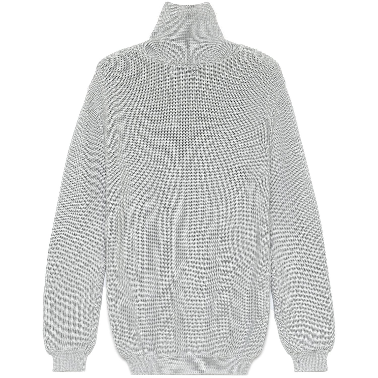 Pull maille col roulé Gris clair - Image 7