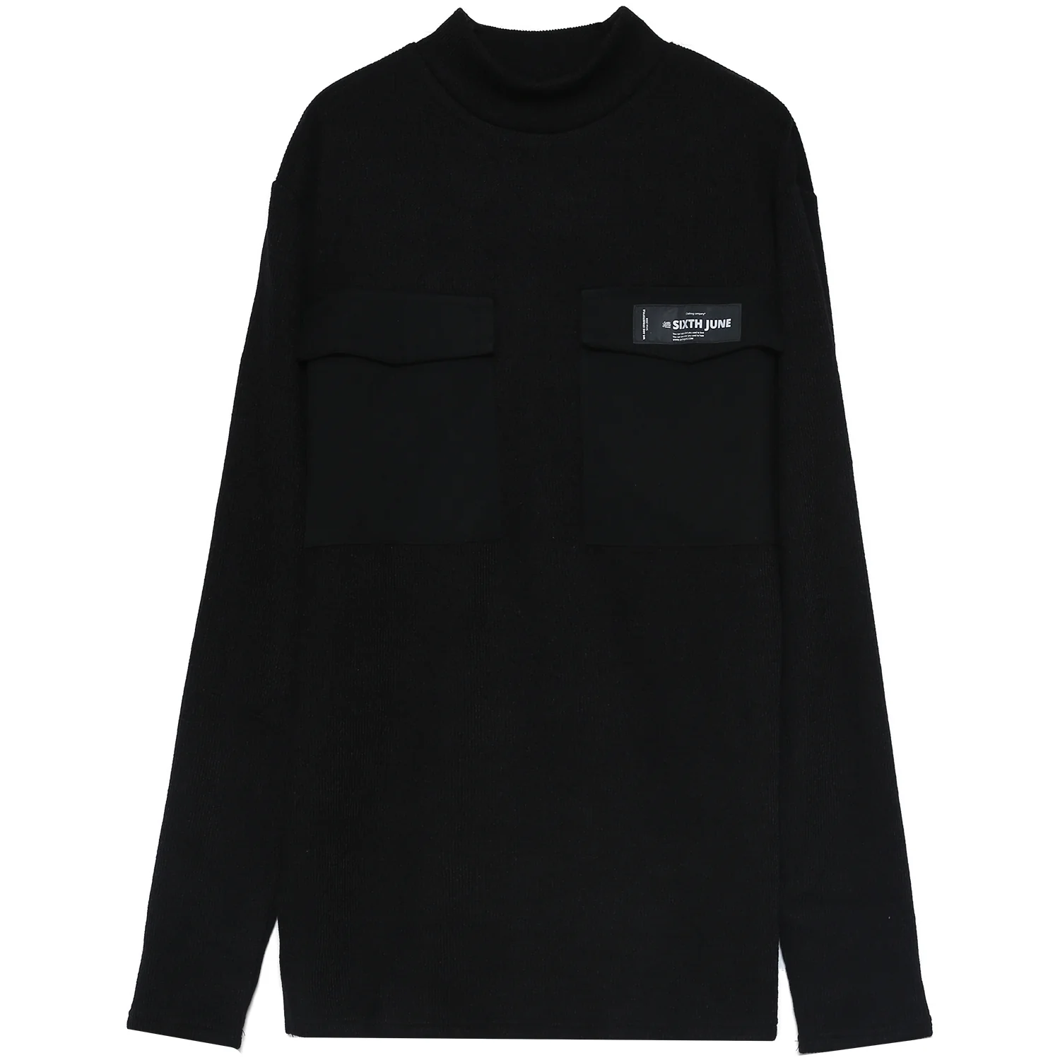 Pull en maille poche cargo noir