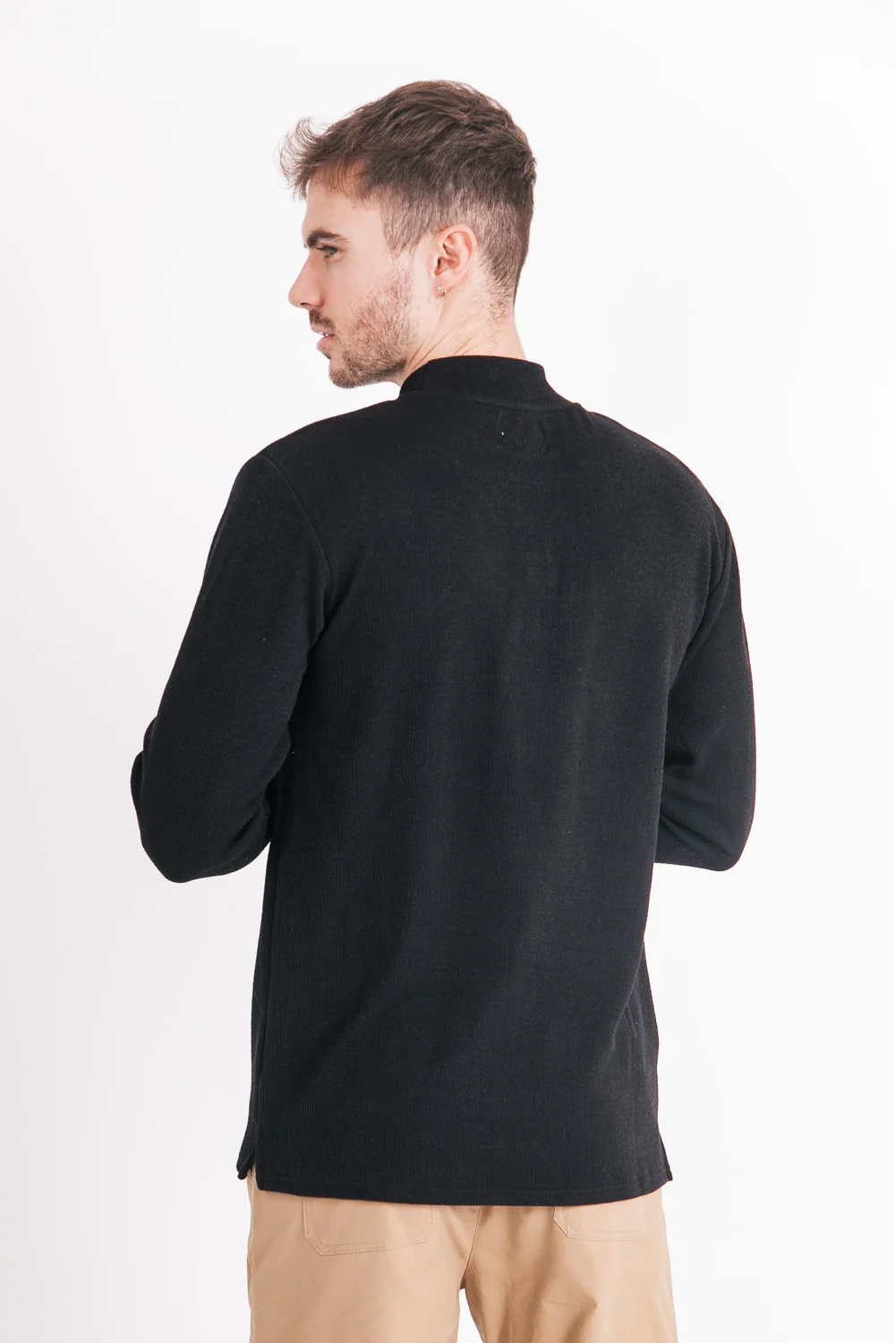Pull en maille poche cargo noir - Image 5