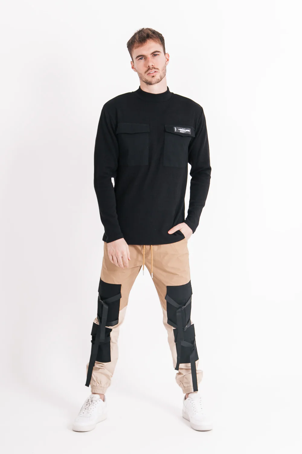 Pull en maille poche cargo noir - Image 6