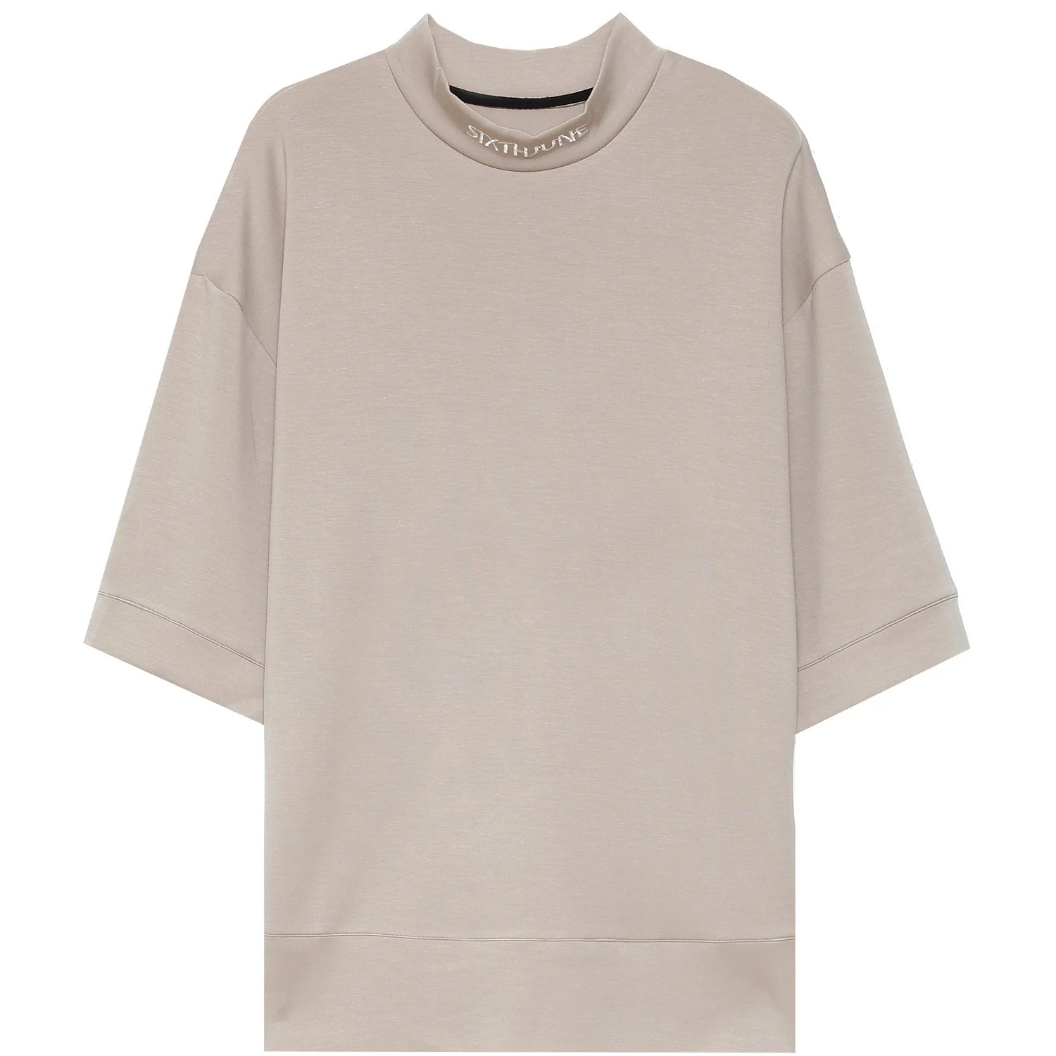 T-shirt manches mi-longues col Beige - Image 5