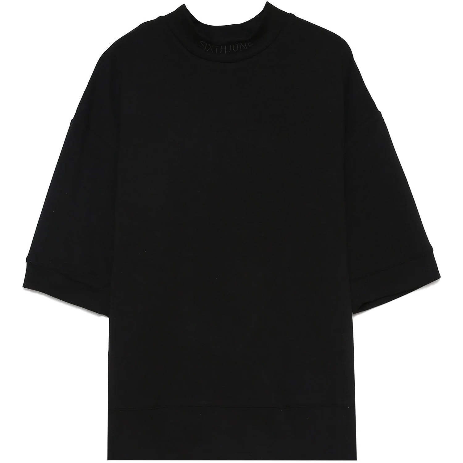 T-shirt manches mi-longues col noir - Image 6