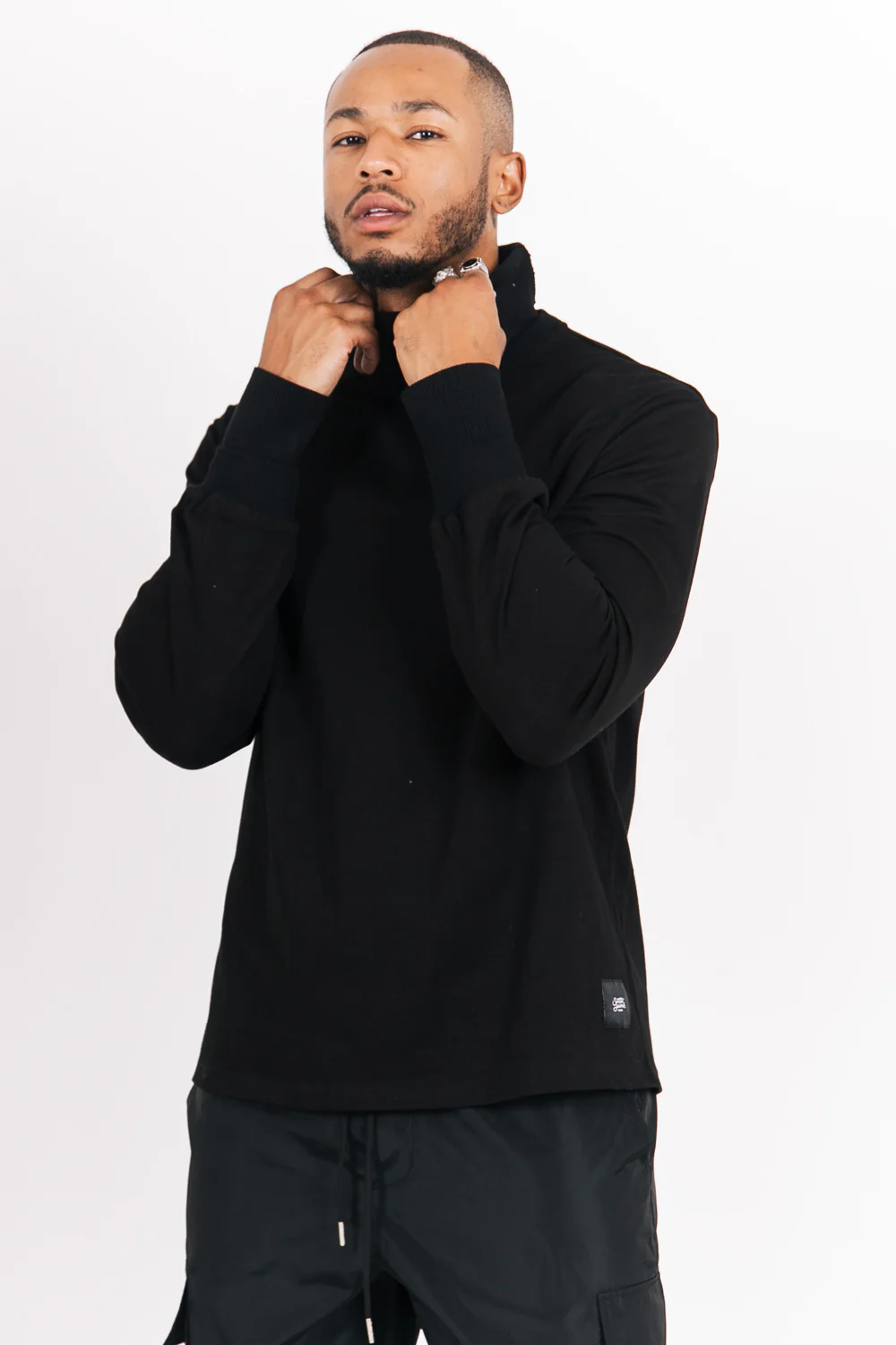 Sweat double col noir - Image 2