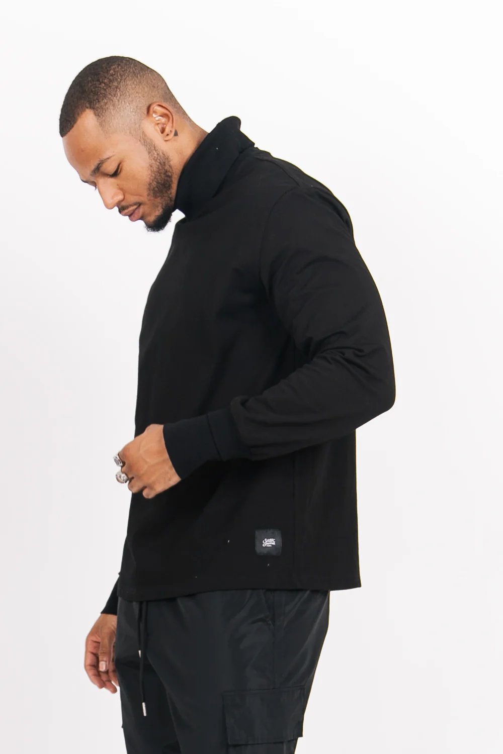 Sweat double col noir - Image 3