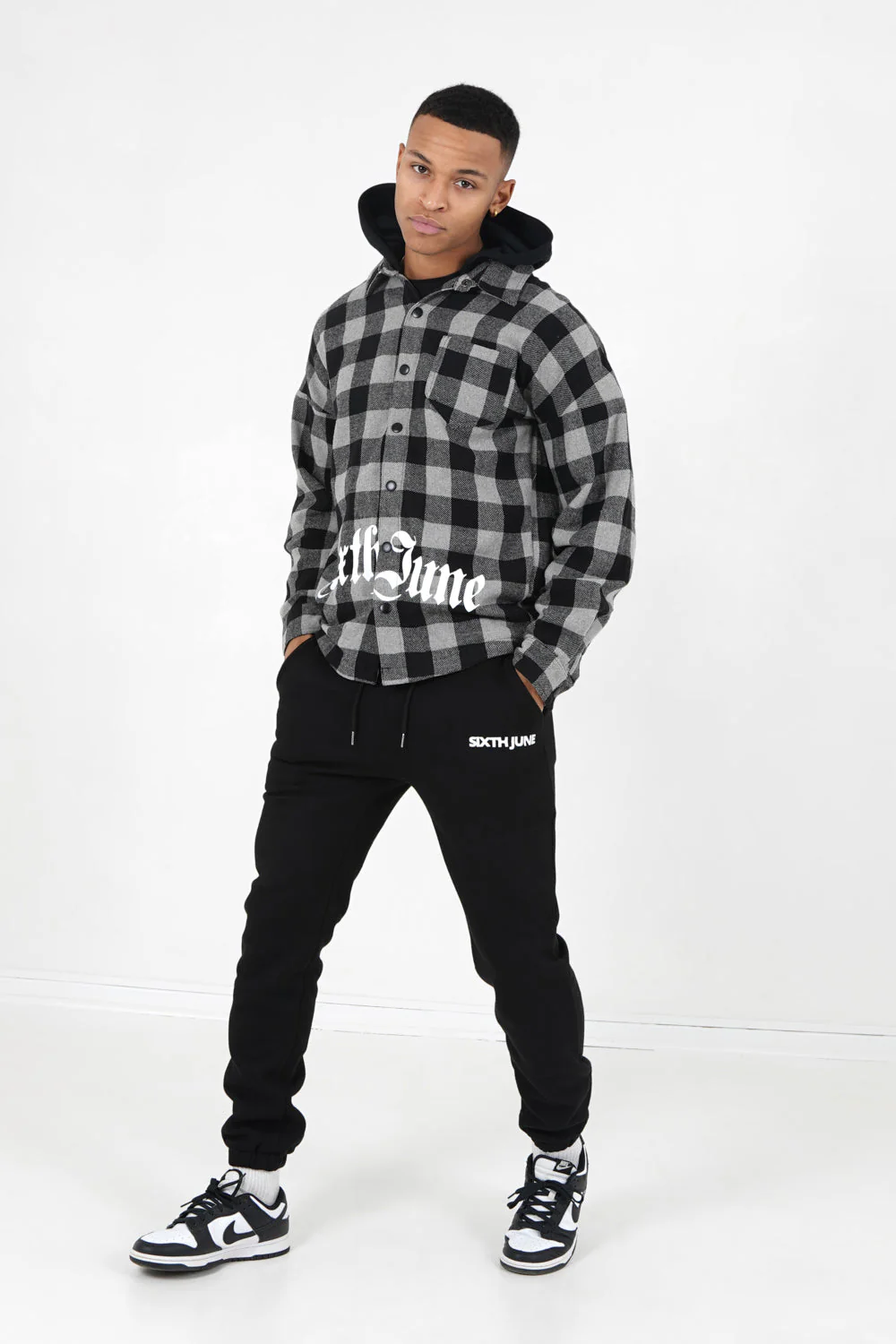 Surchemise tartan capuche Gris - Image 2