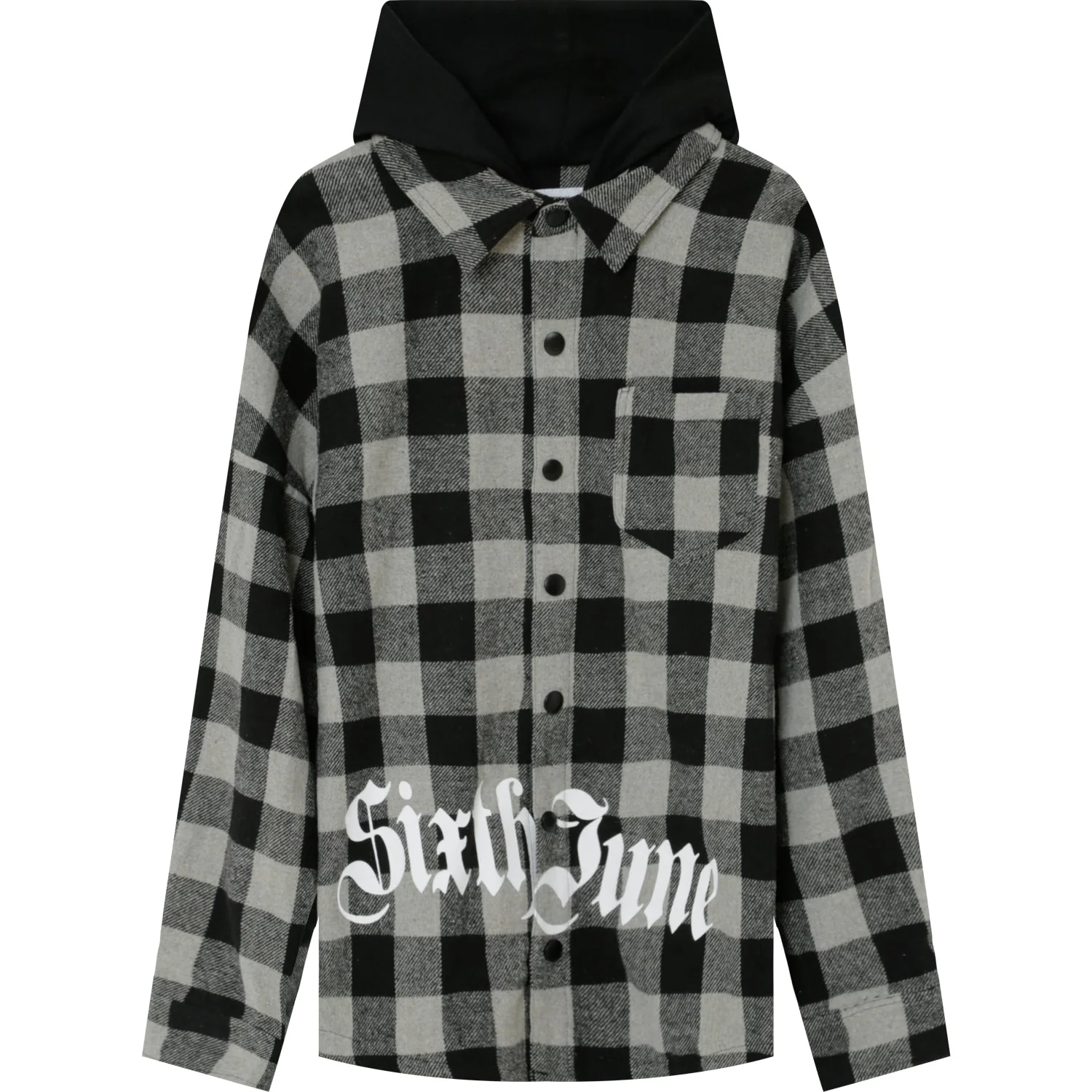 Surchemise tartan capuche Gris - Image 6
