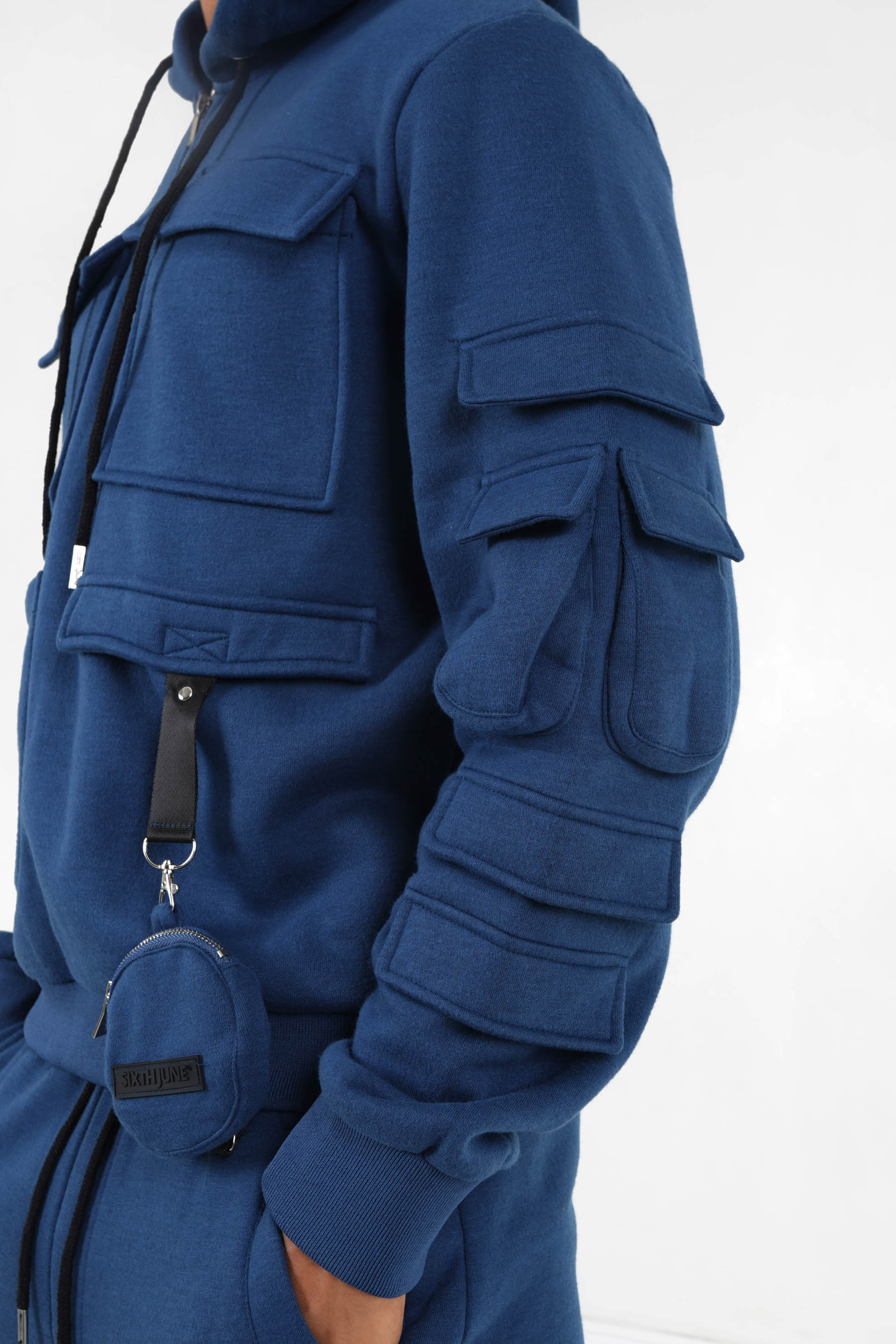 Sweat capuche petit sac Bleu foncé - Image 3