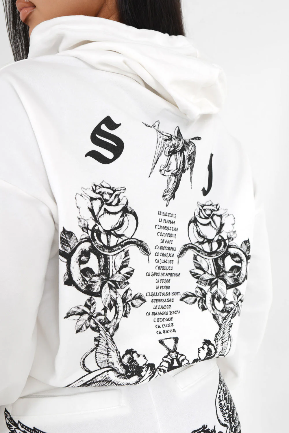 Sweatshirt imprimé Tarot Blanc - Image 3