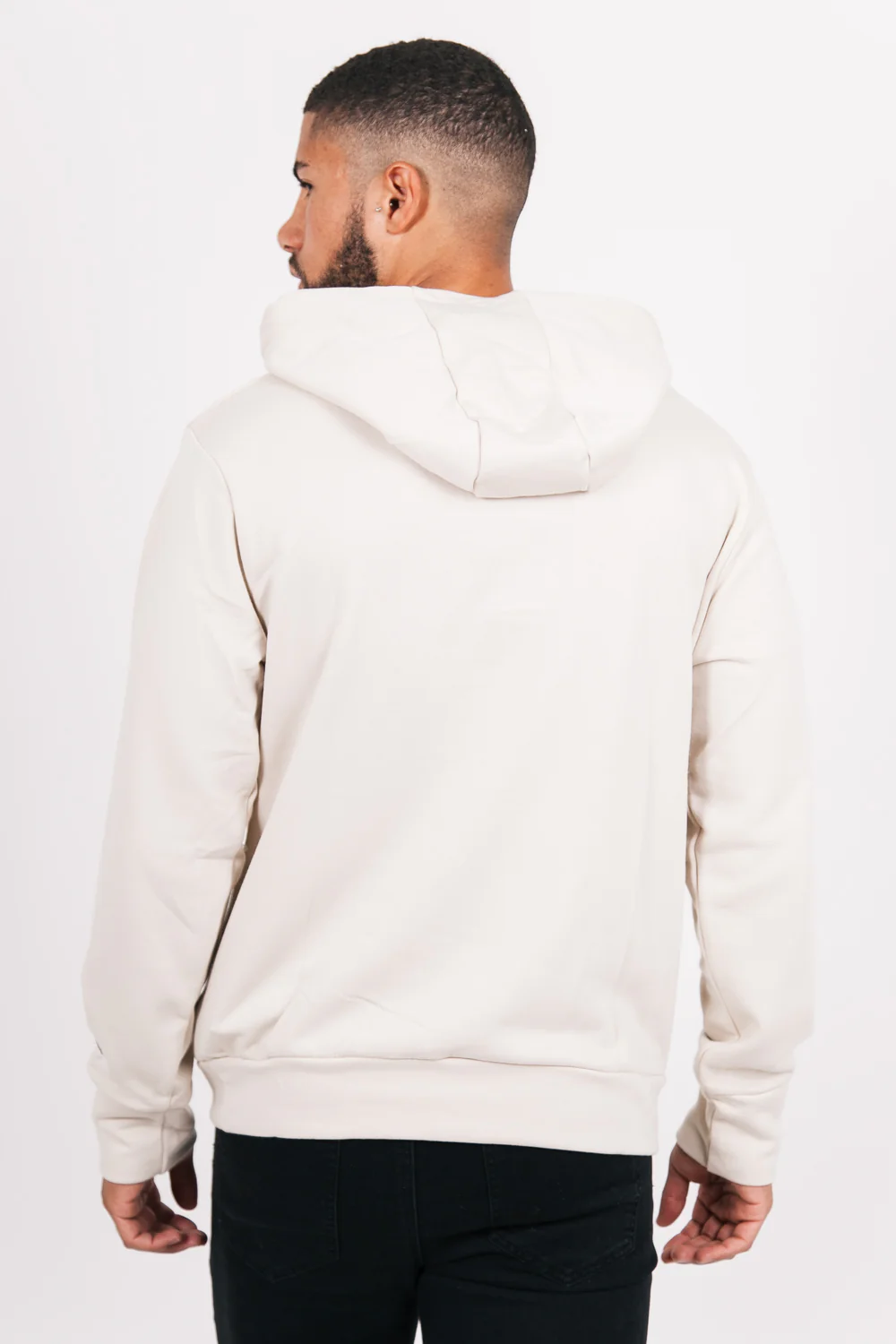 Sweat à capuche basique logo beige - Image 4