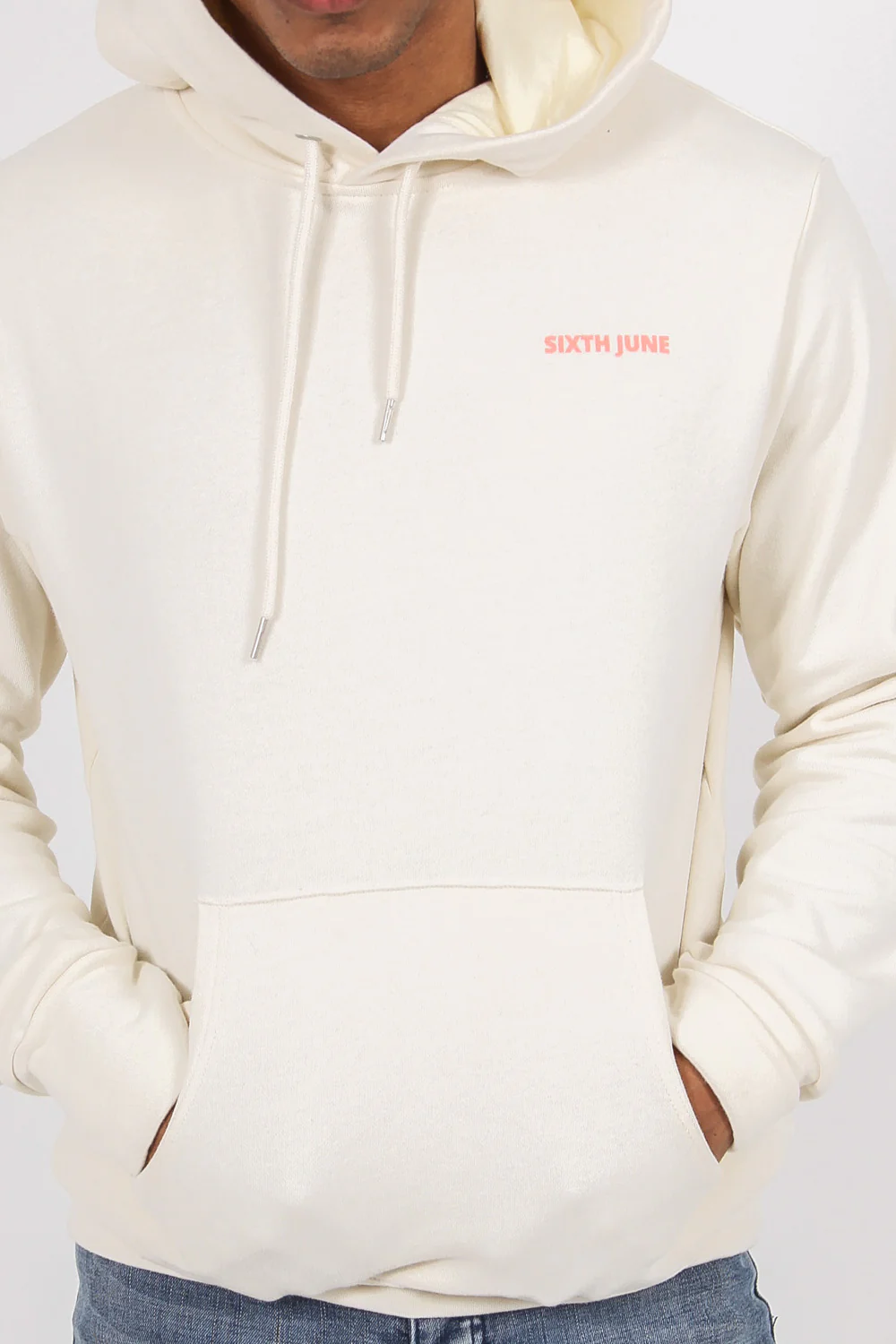 Sweat à capuche imprimé bande logo jaune clair - Image 4