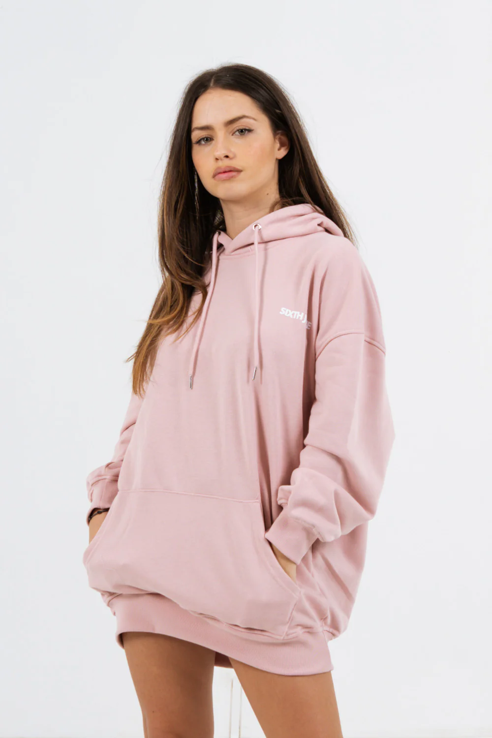 Sweat à capuche oversize rose - Image 2