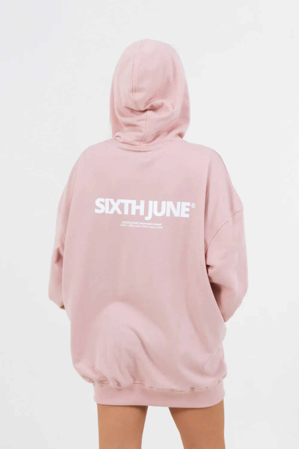 Sweat à capuche oversize rose - Image 4