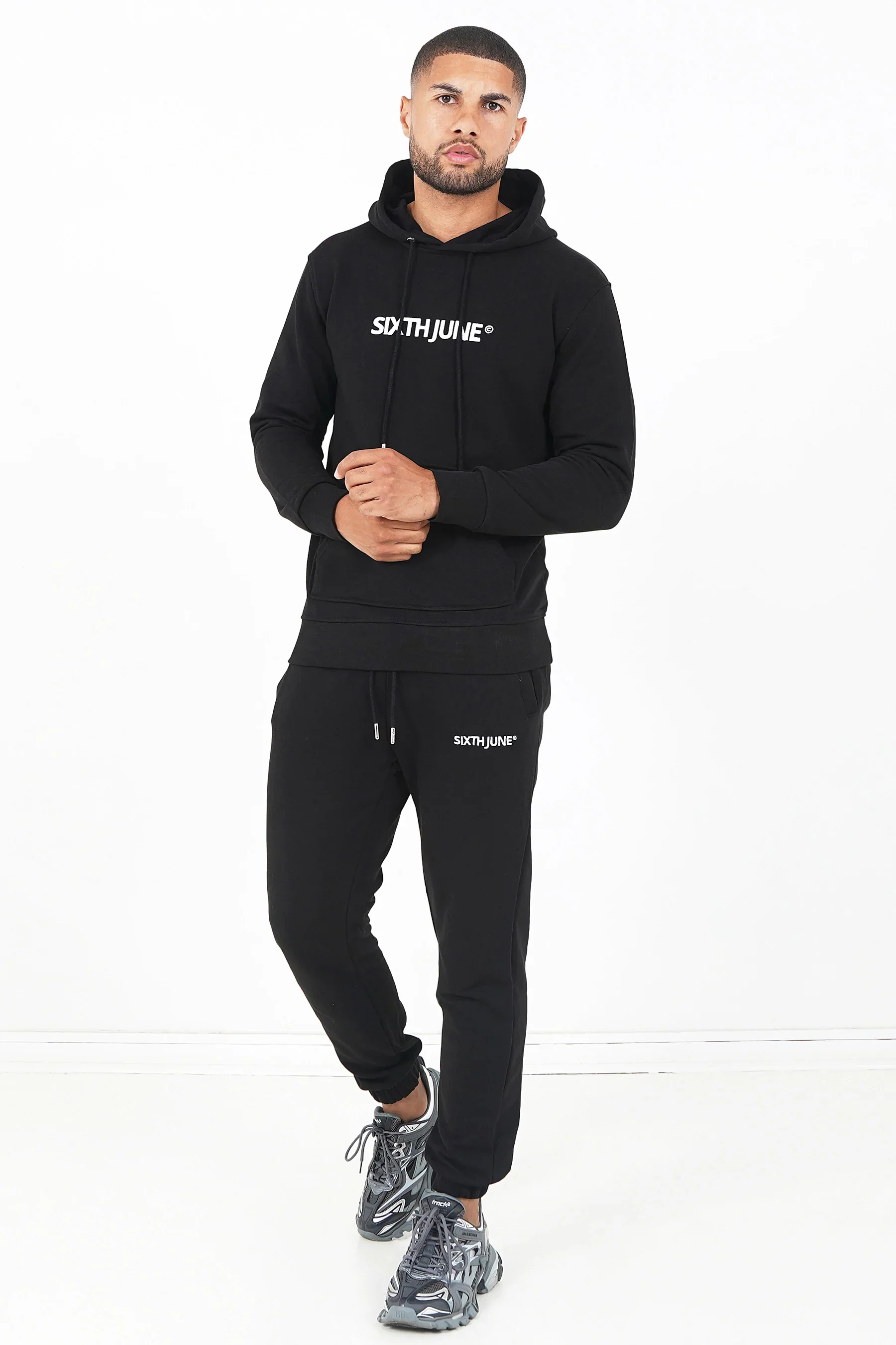 Jogging + sweat capuche logo brodé Noir - Image 2
