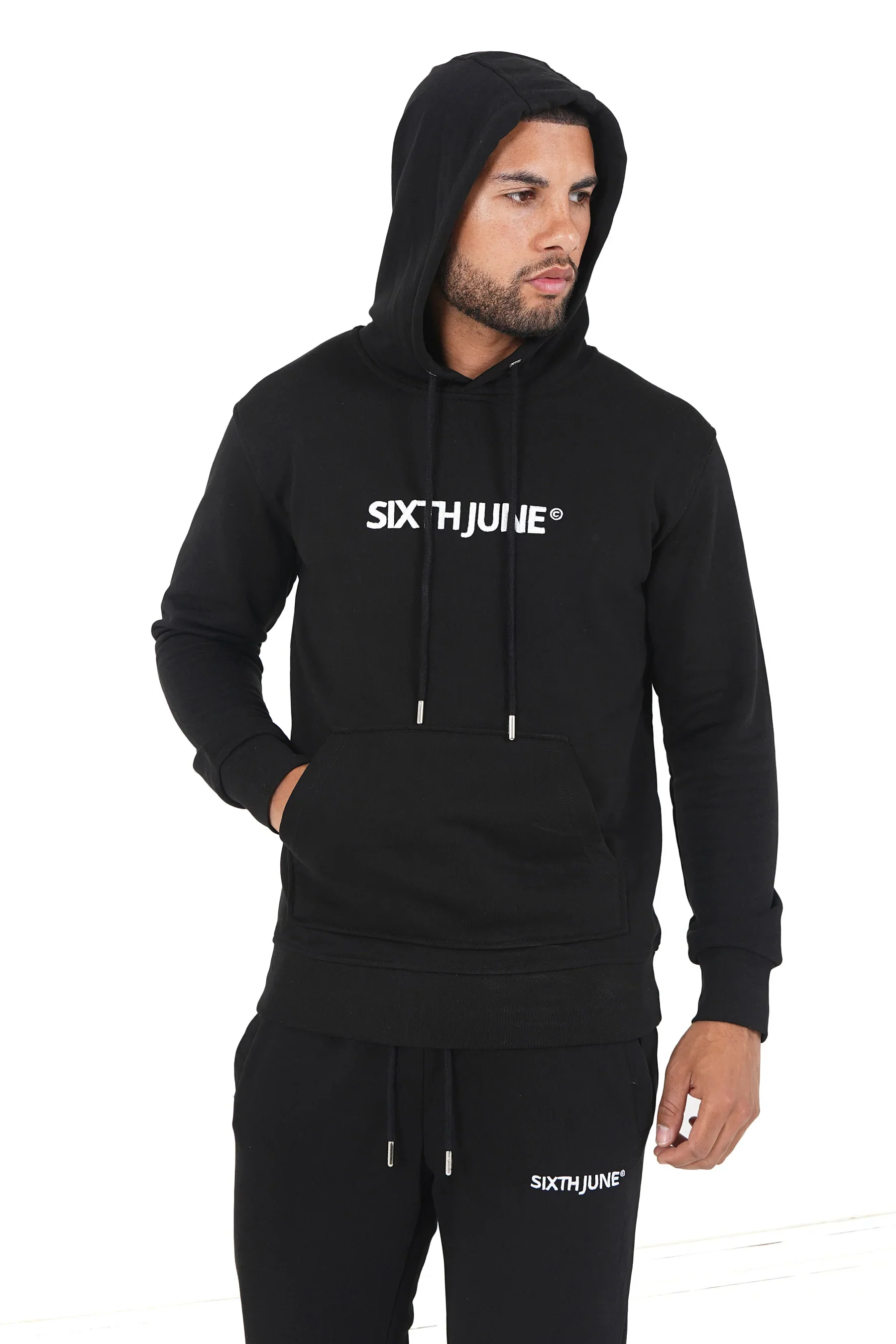 Jogging + sweat capuche logo brodé Noir - Image 3