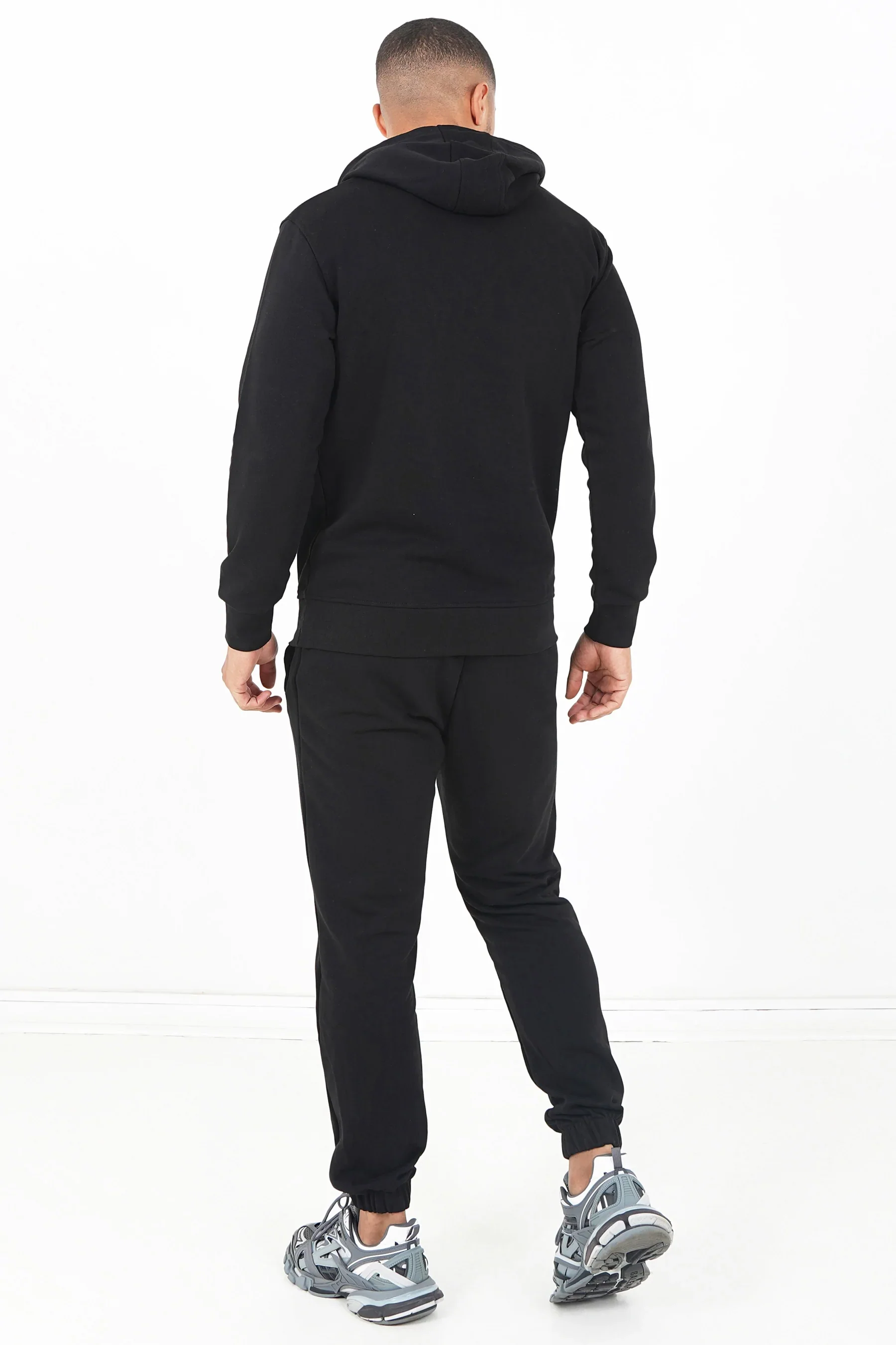 Jogging + sweat capuche logo brodé Noir - Image 5