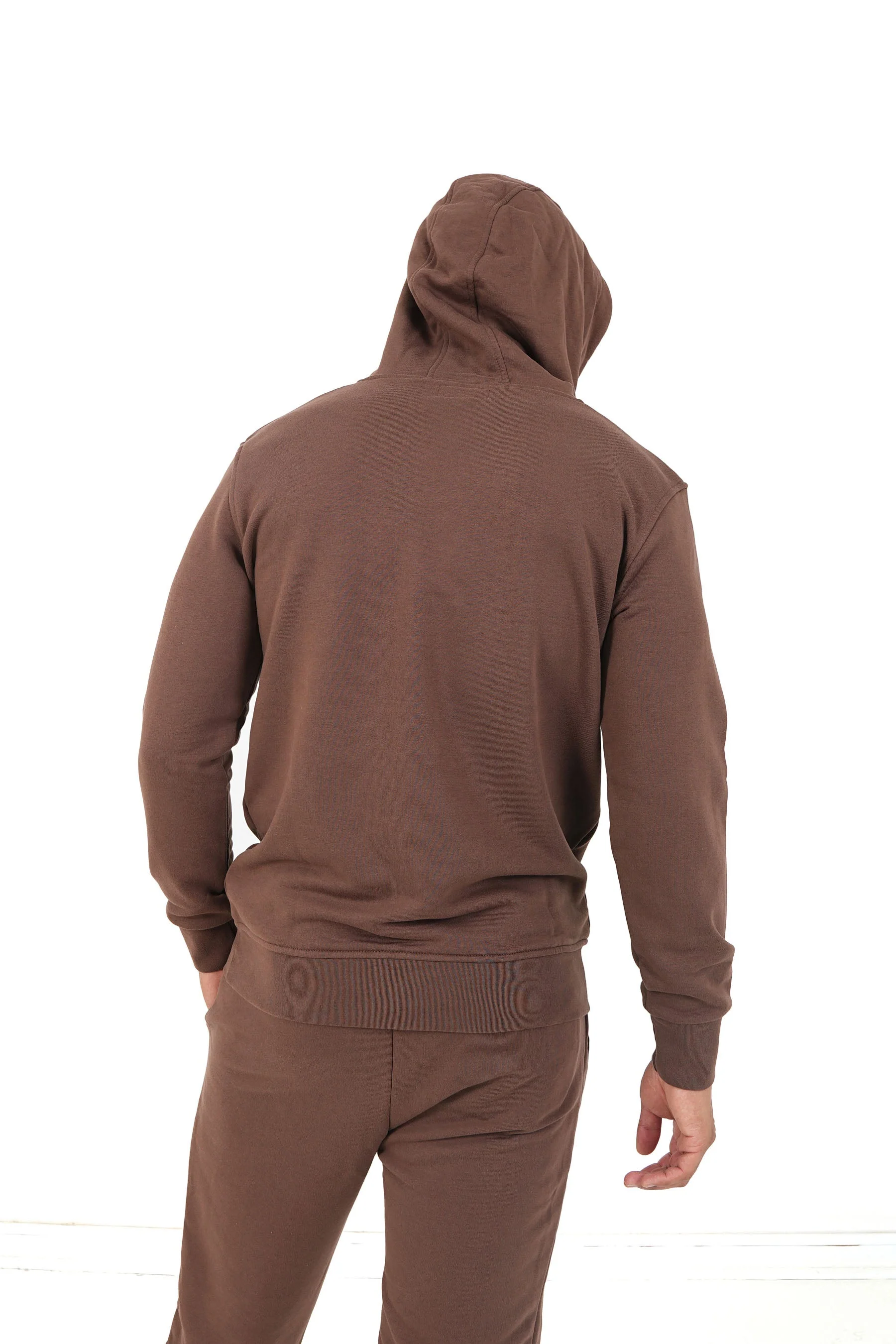 Jogging + sweat capuche logo brodé Marron - Image 5