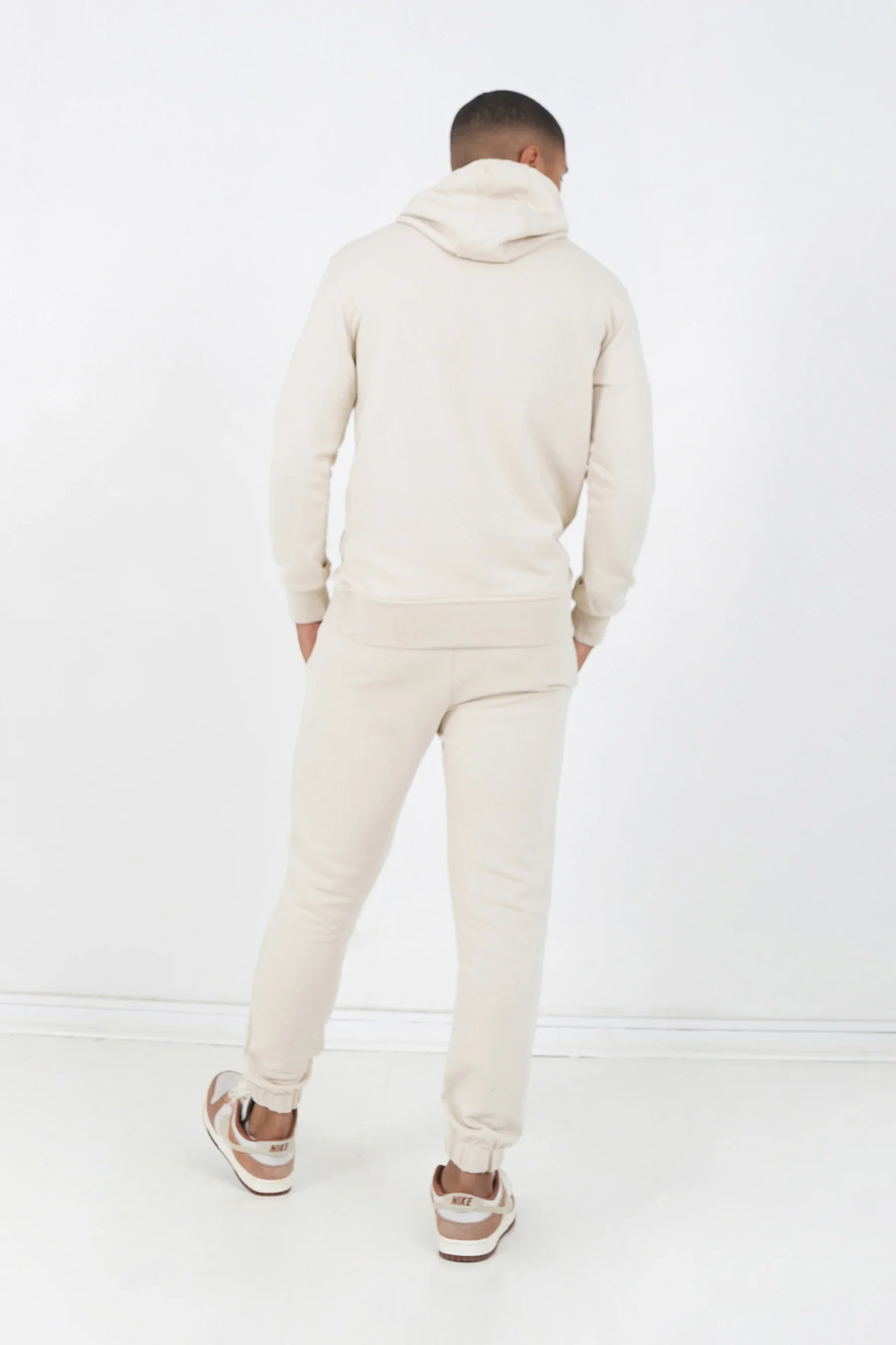 Jogging + sweat capuche logo brodé Beige - Image 5