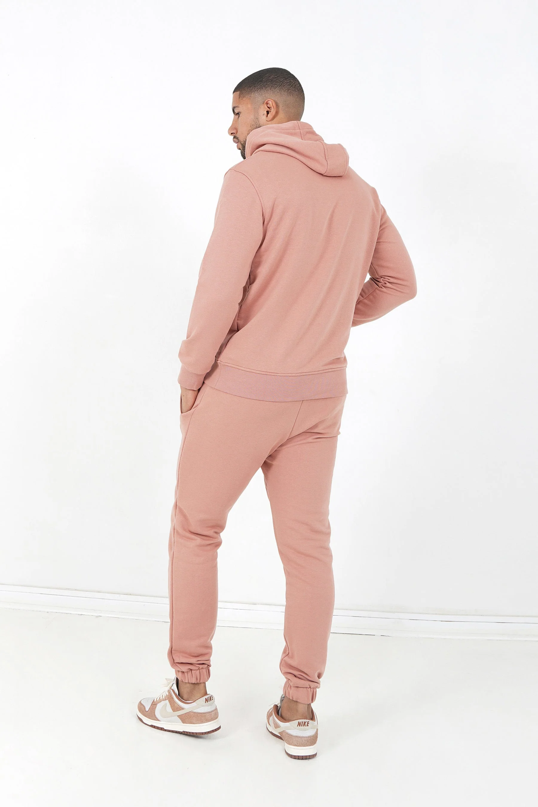 Jogging + sweat capuche logo brodé Rose foncé - Image 5
