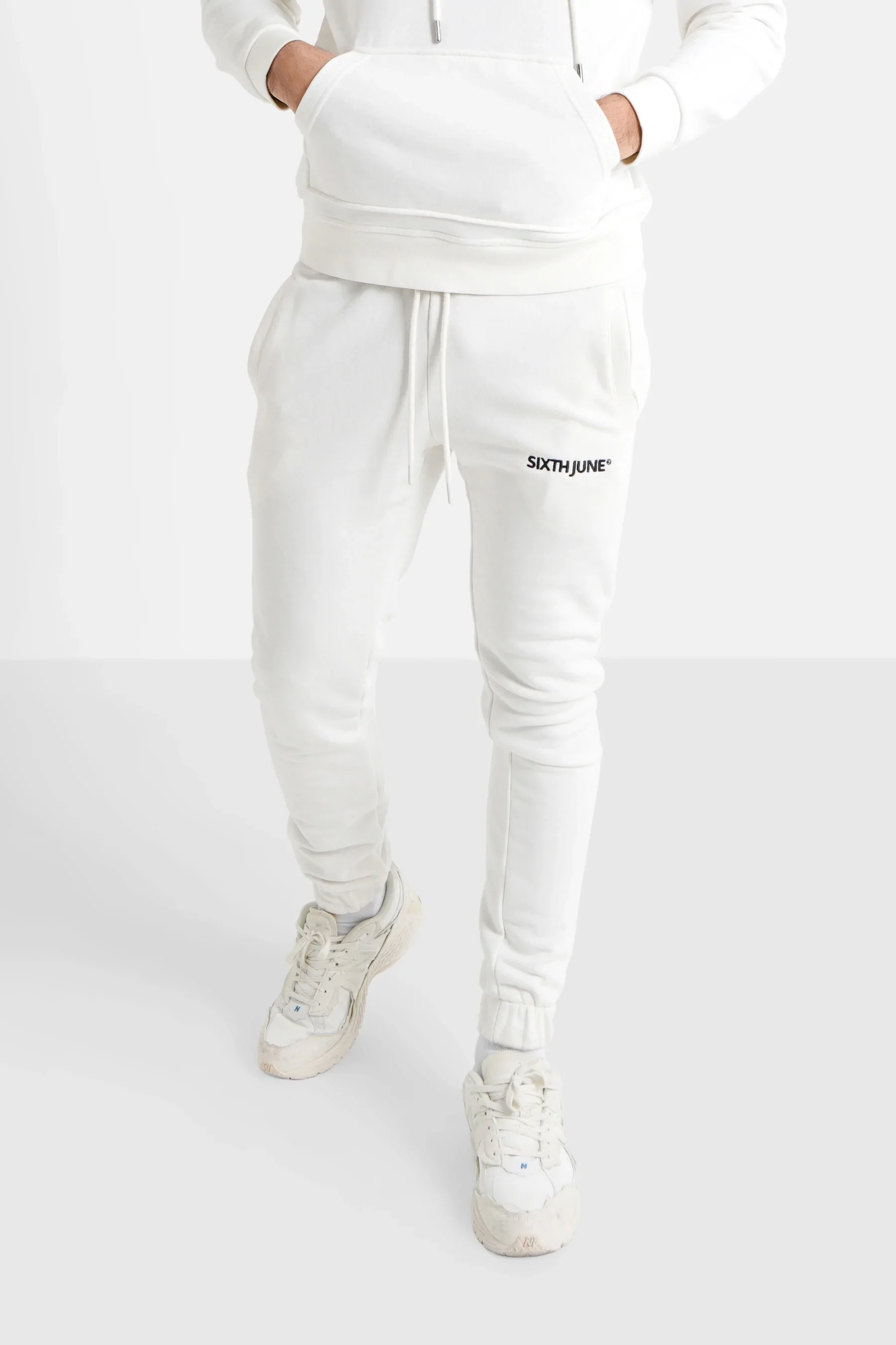 Jogging + sweat capuche logo brodé Blanc - Image 4