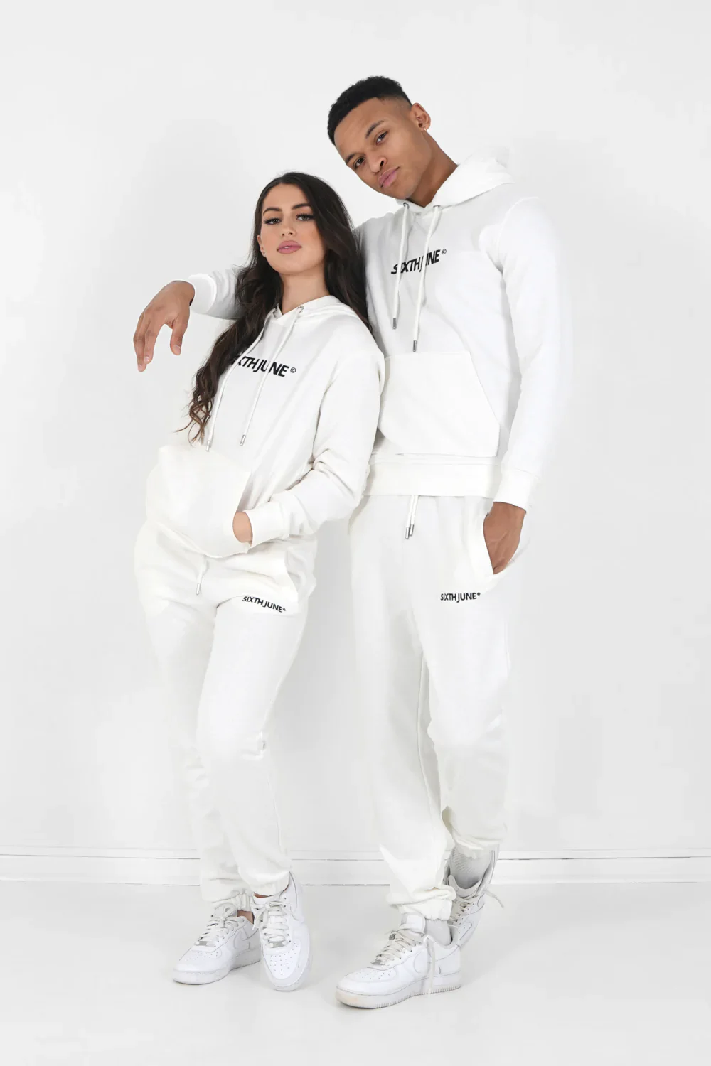 Jogging + sweat capuche logo brodé Blanc - Image 7
