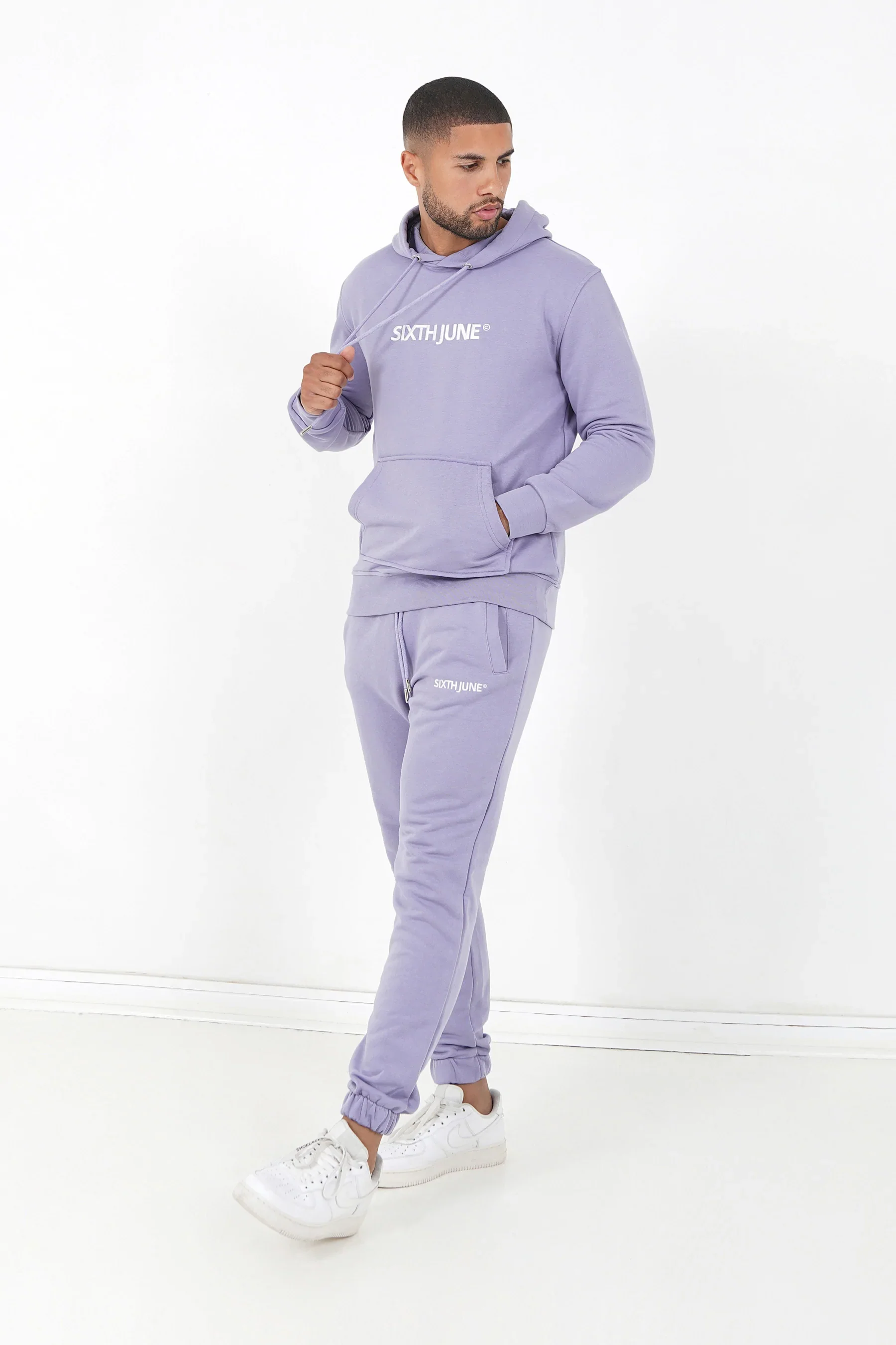Jogging + sweat capuche logo brodé Violet - Image 2