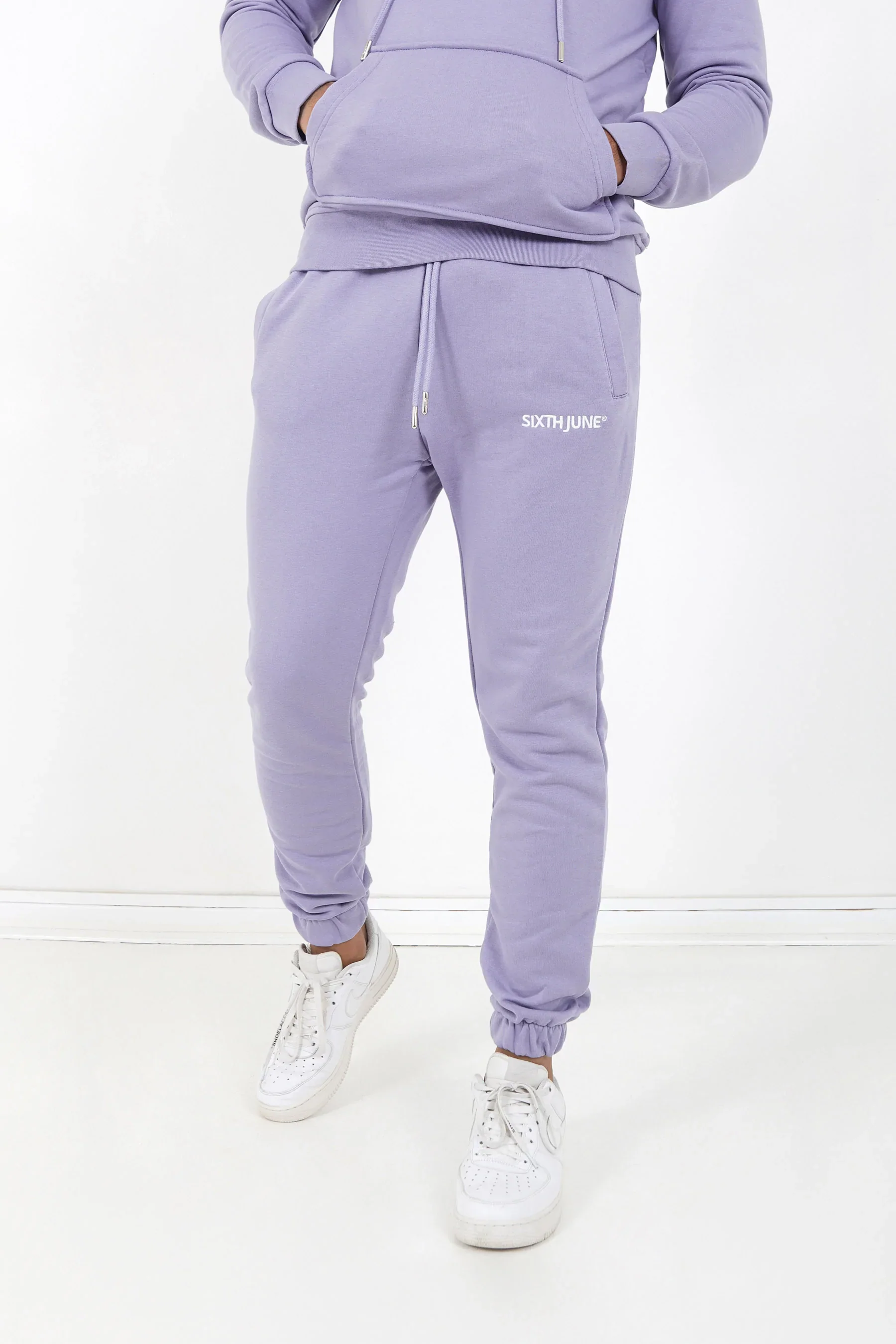 Jogging + sweat capuche logo brodé Violet - Image 4