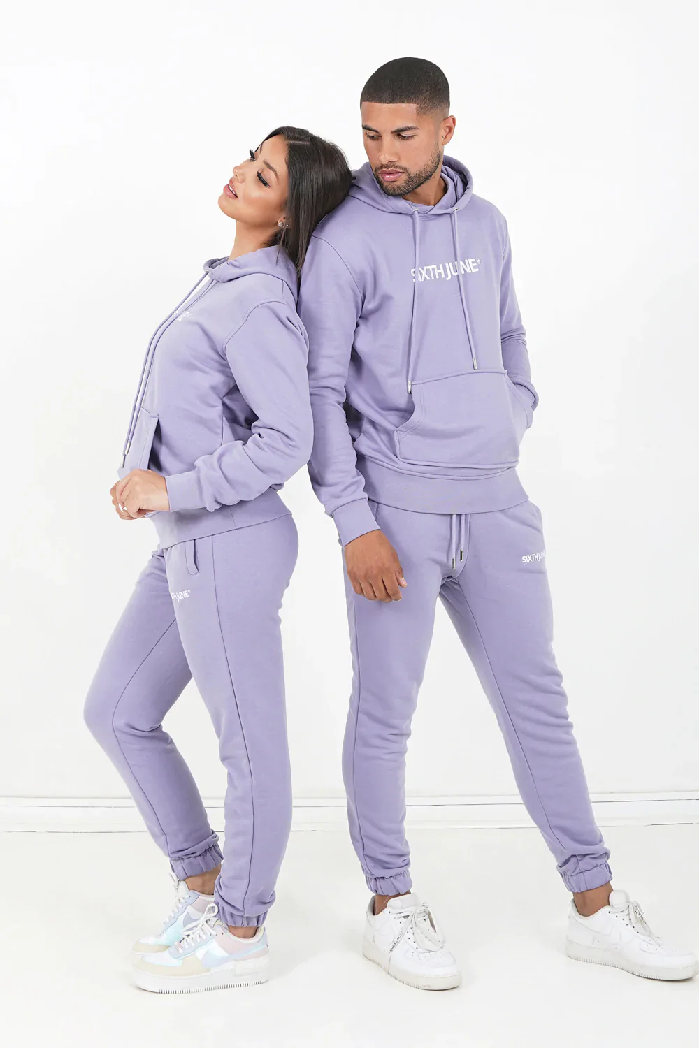 Jogging + sweat capuche logo brodé Violet - Image 7