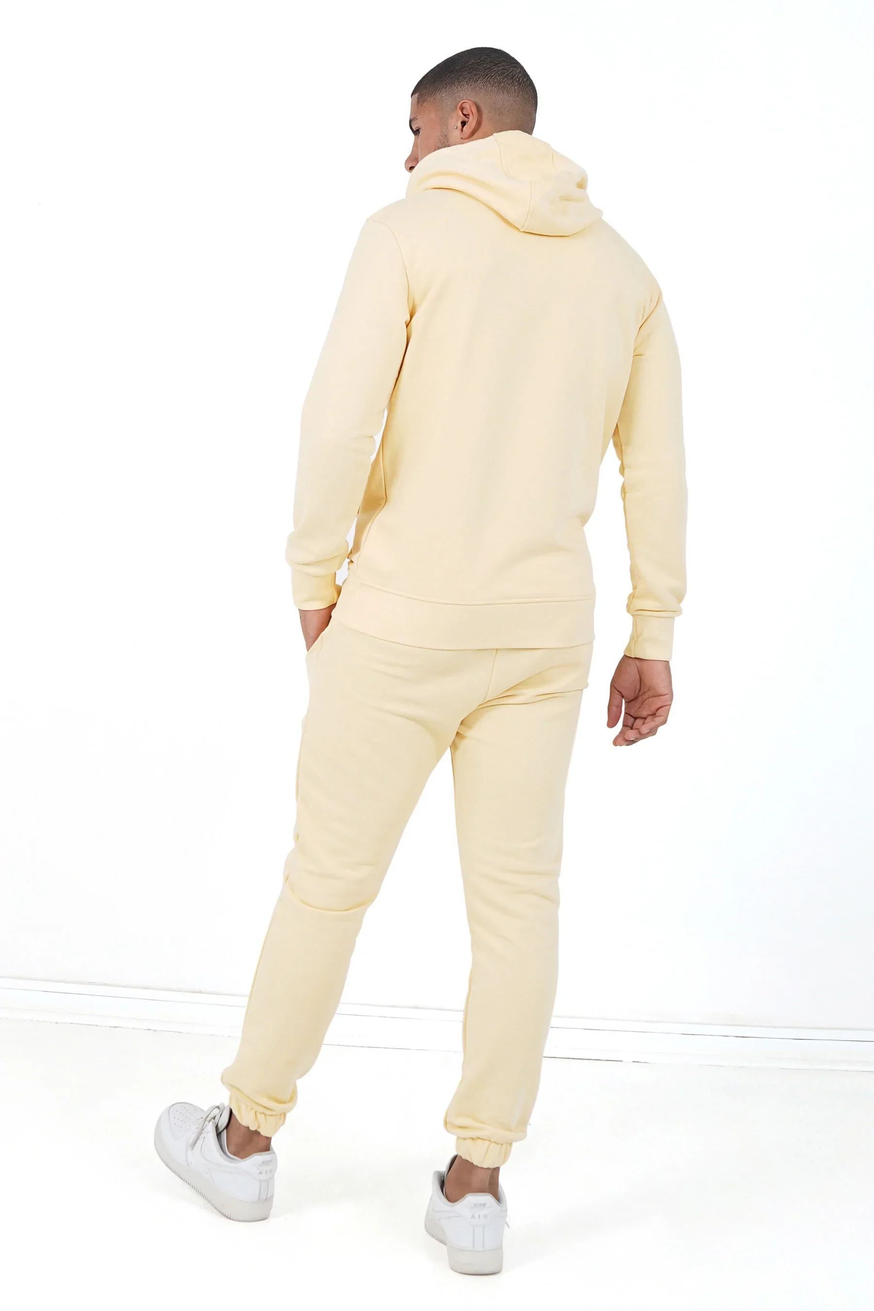Jogging + sweat capuche logo brodé Jaune - Image 5