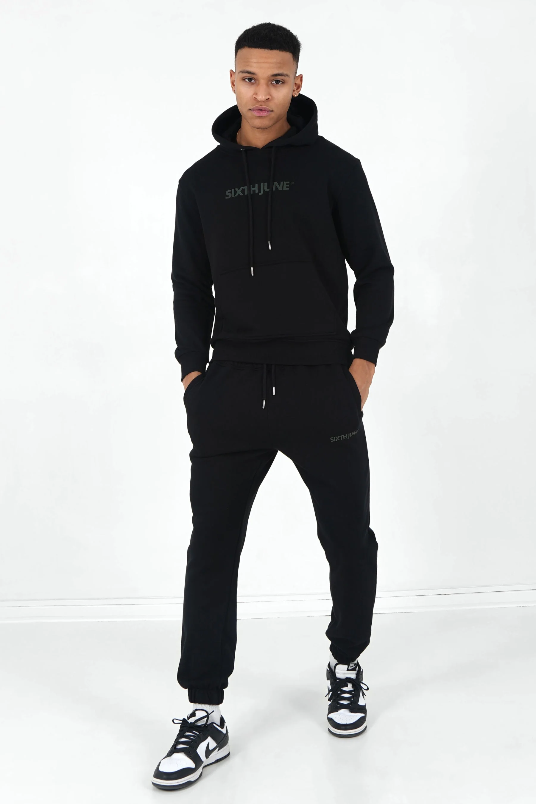 Jogging + sweat capuche logo gommé Noir - Image 2