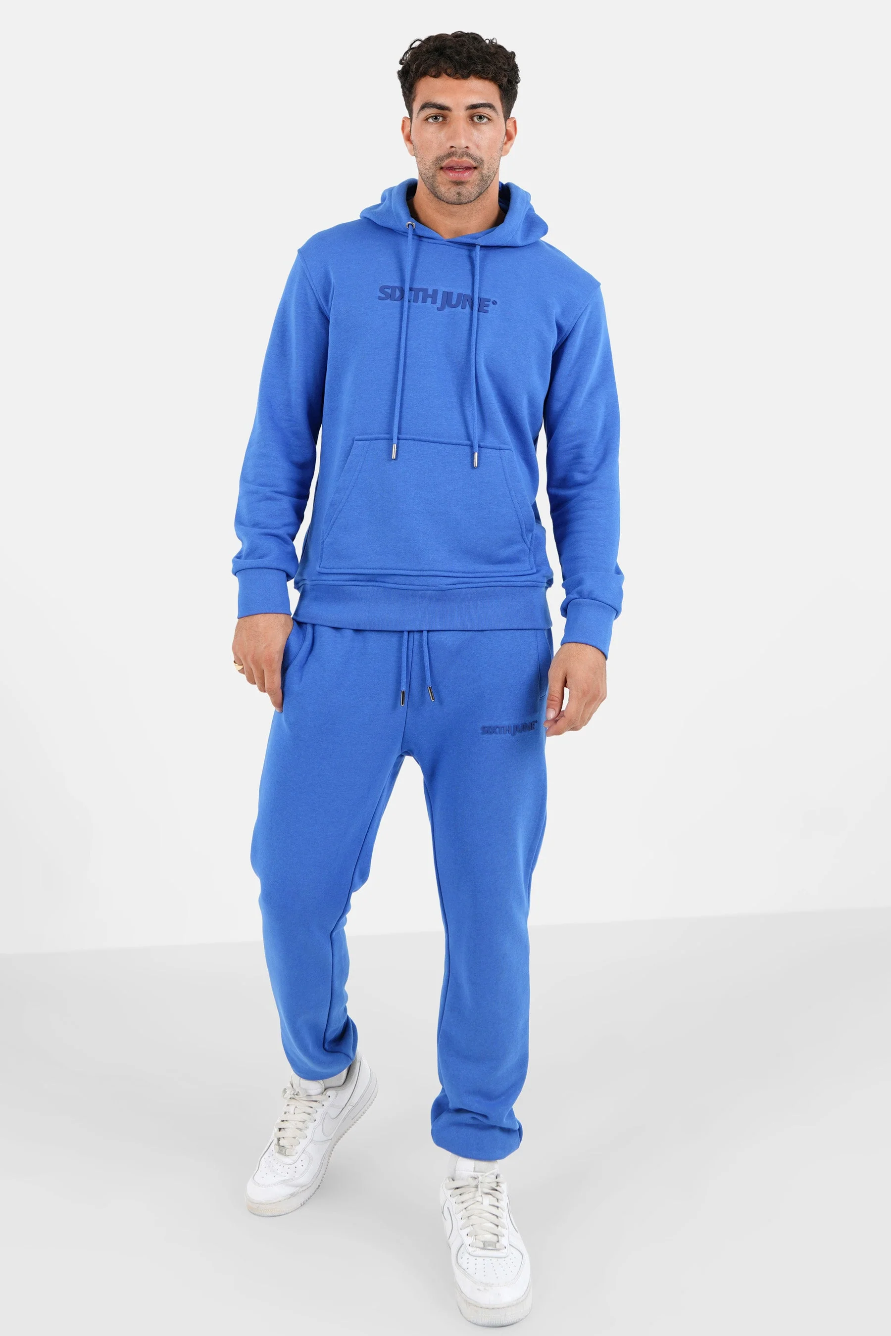 Jogging + sweat capuche logo gommé Bleu foncé - Image 2