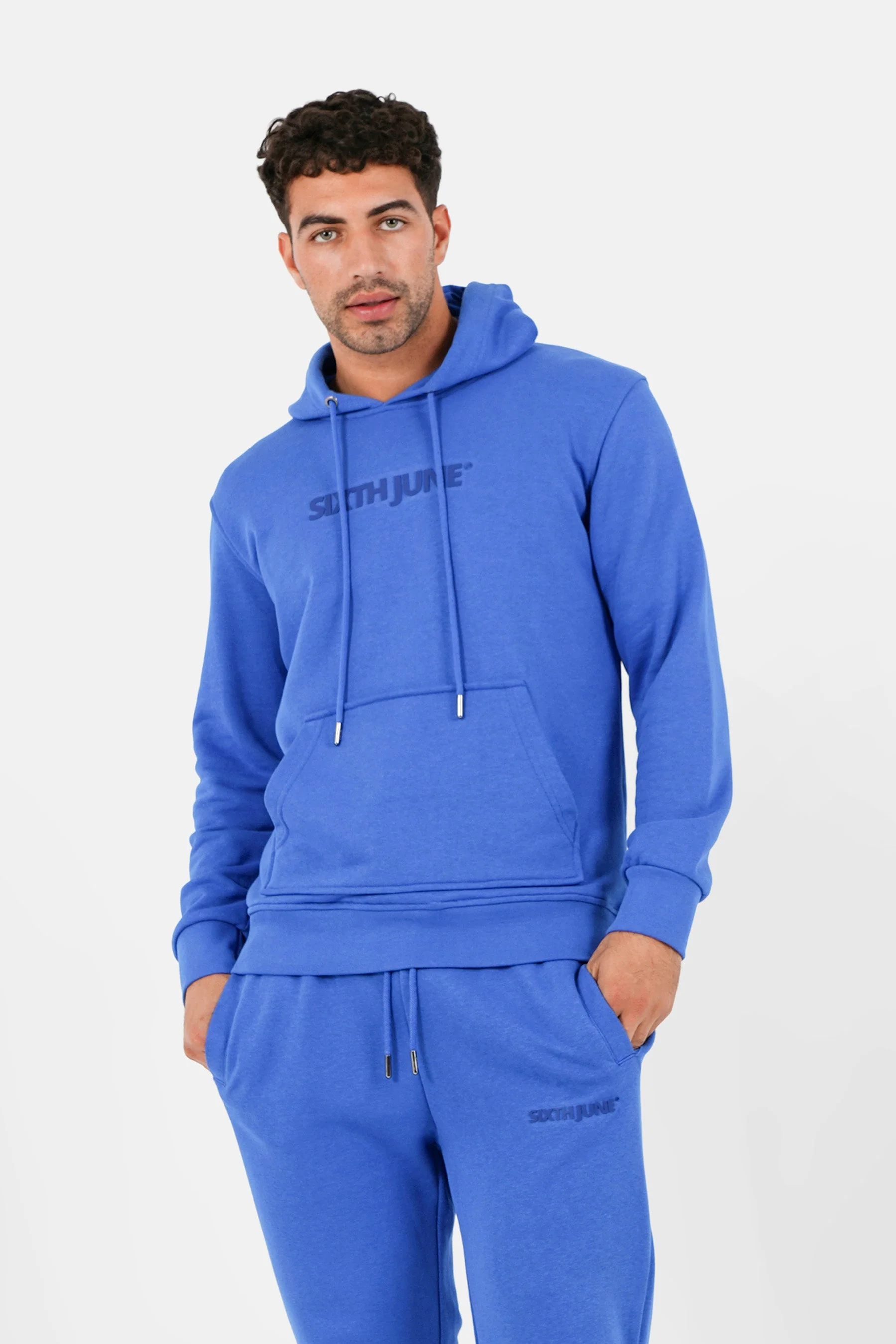 Jogging + sweat capuche logo gommé Bleu foncé - Image 3