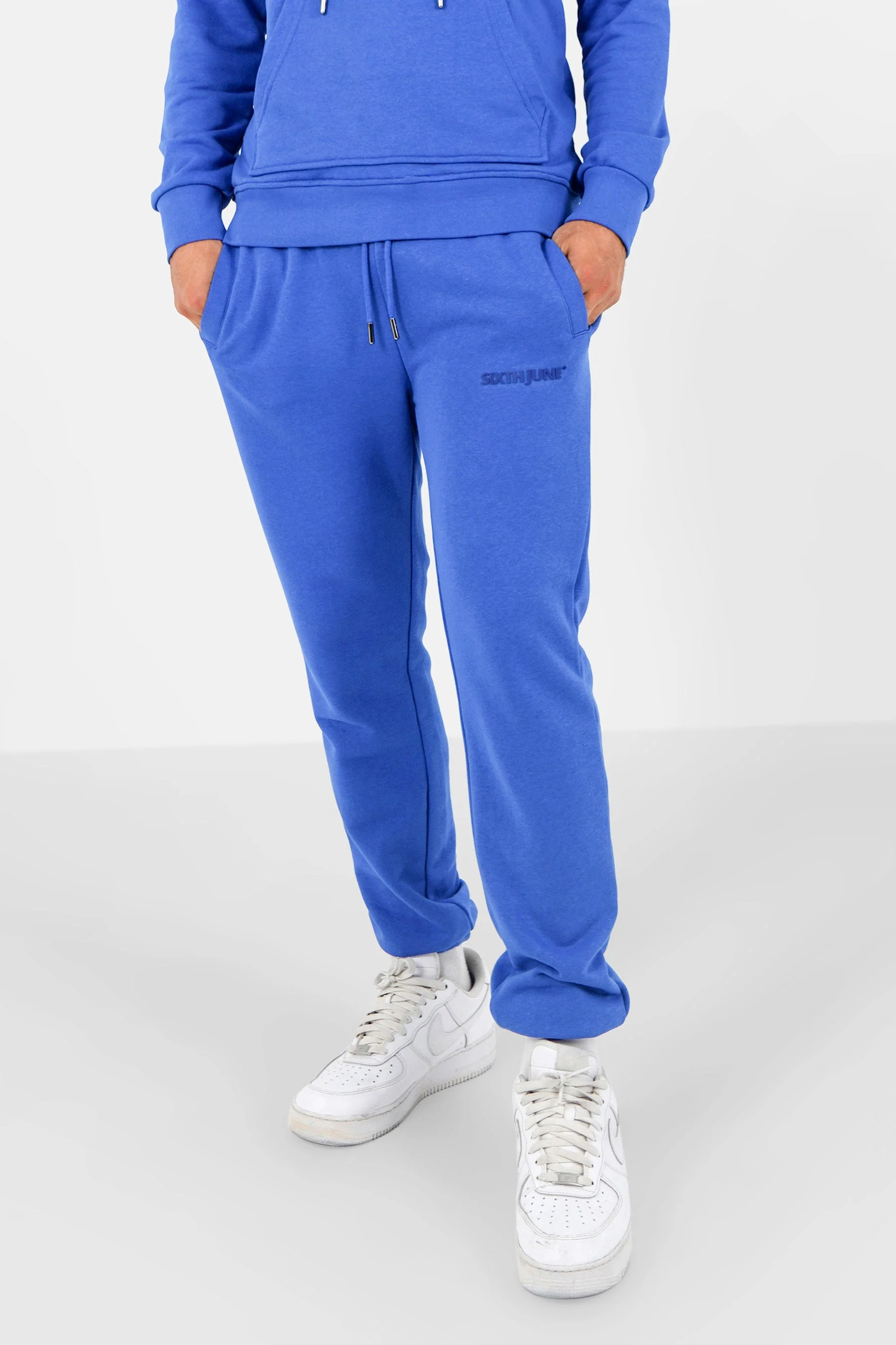 Jogging + sweat capuche logo gommé Bleu foncé - Image 4
