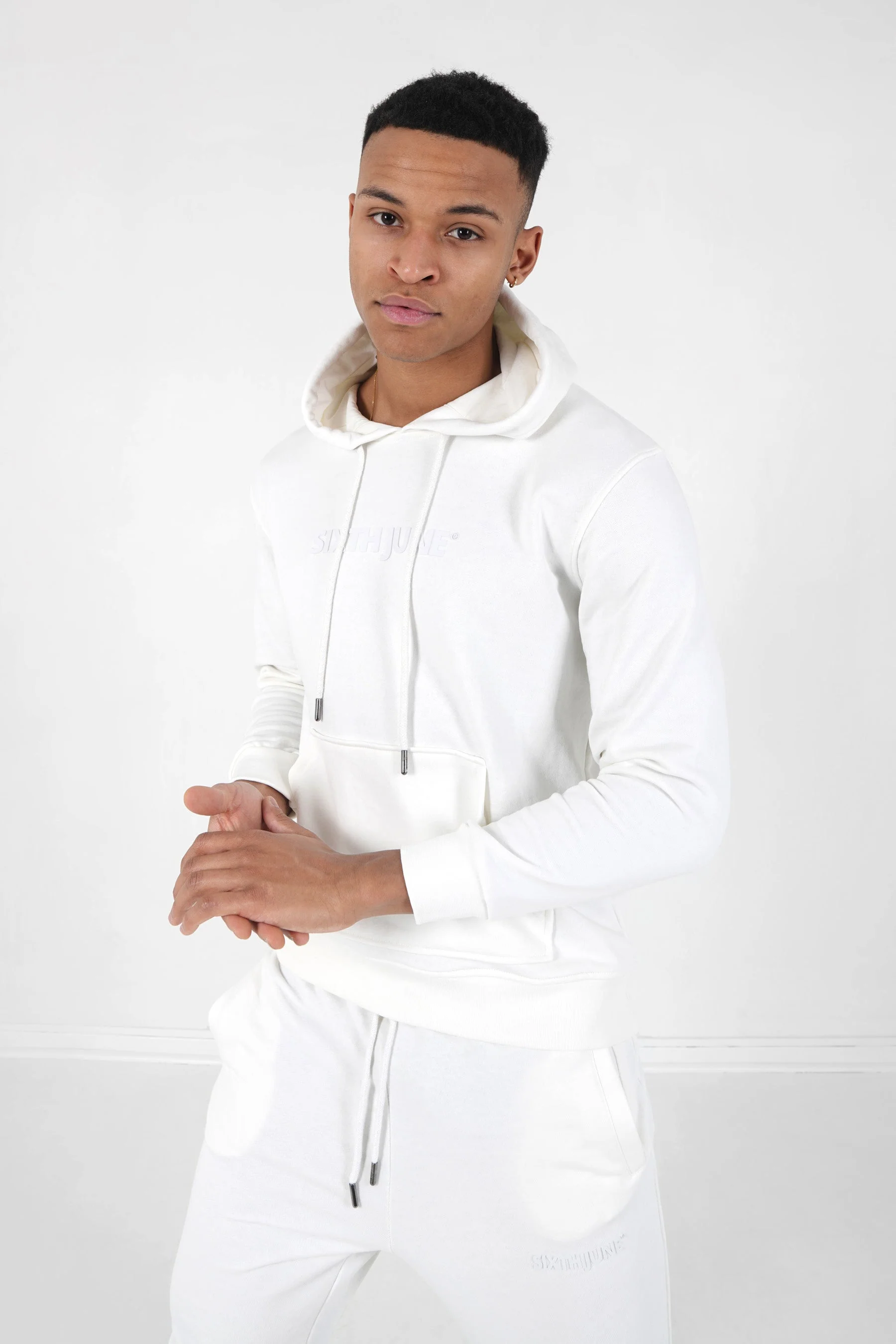Jogging + sweat capuche logo gommé Blanc - Image 3