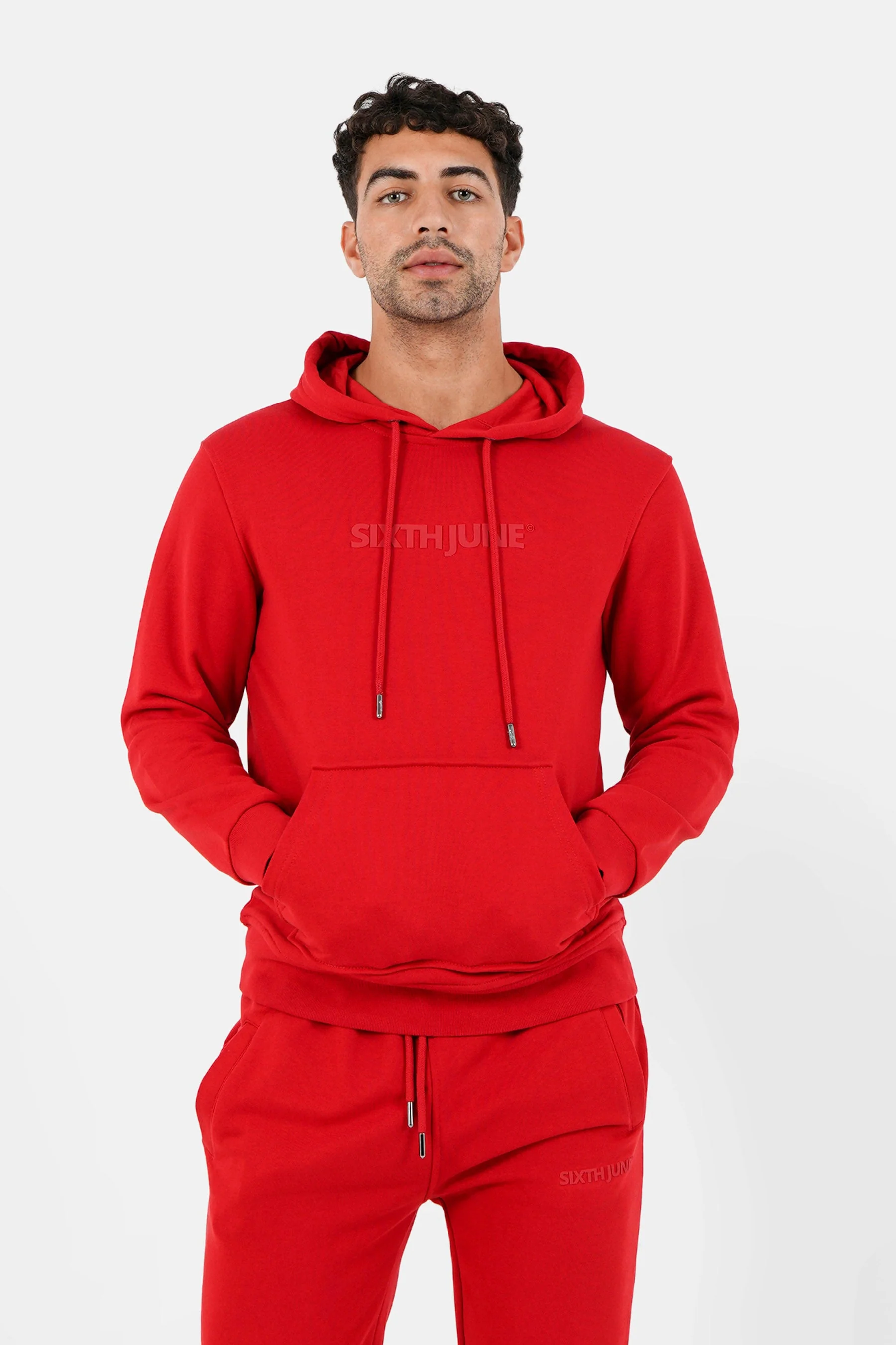 Jogging + sweat capuche logo gommé Rouge - Image 3