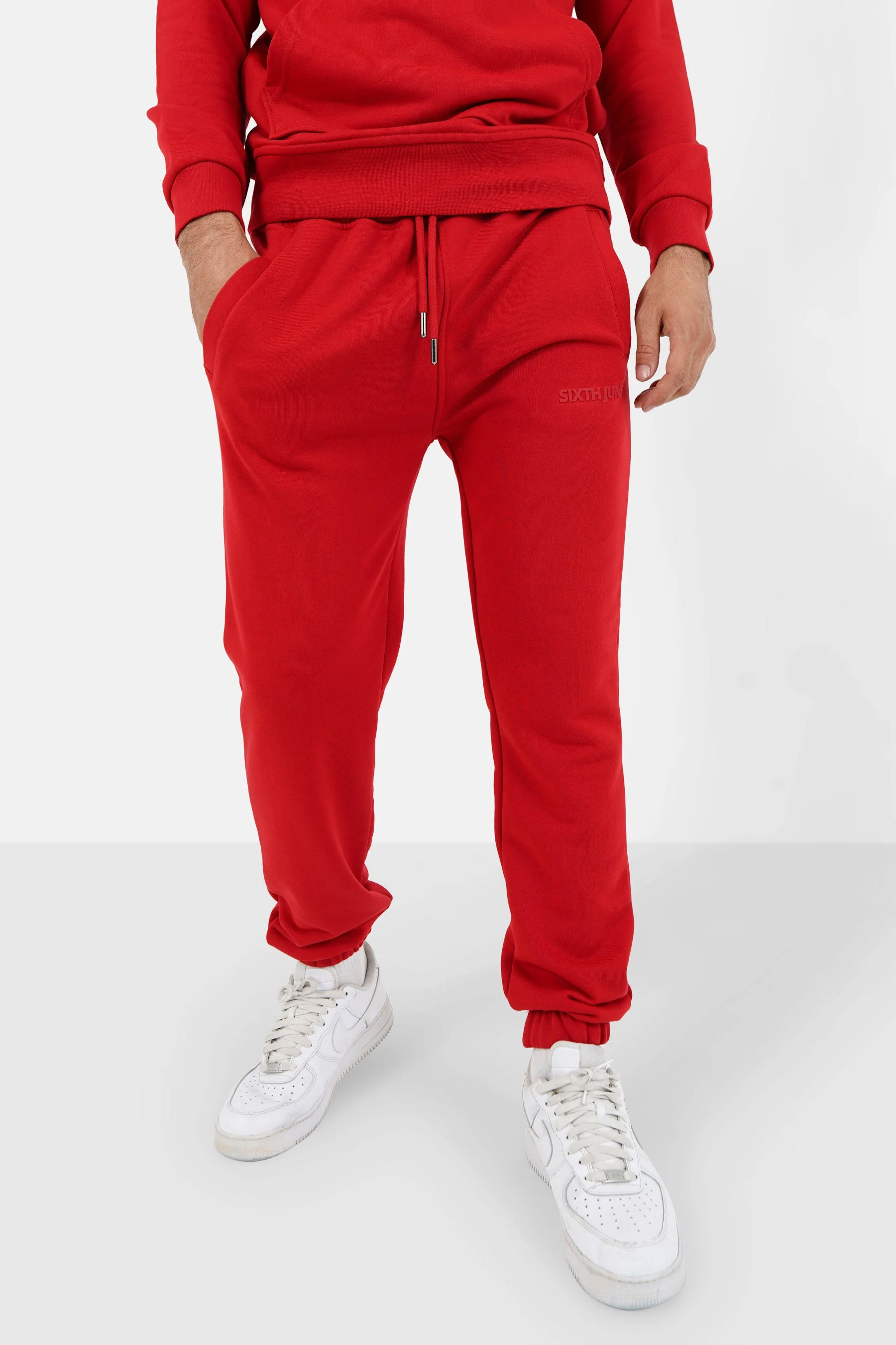 Jogging + sweat capuche logo gommé Rouge - Image 4