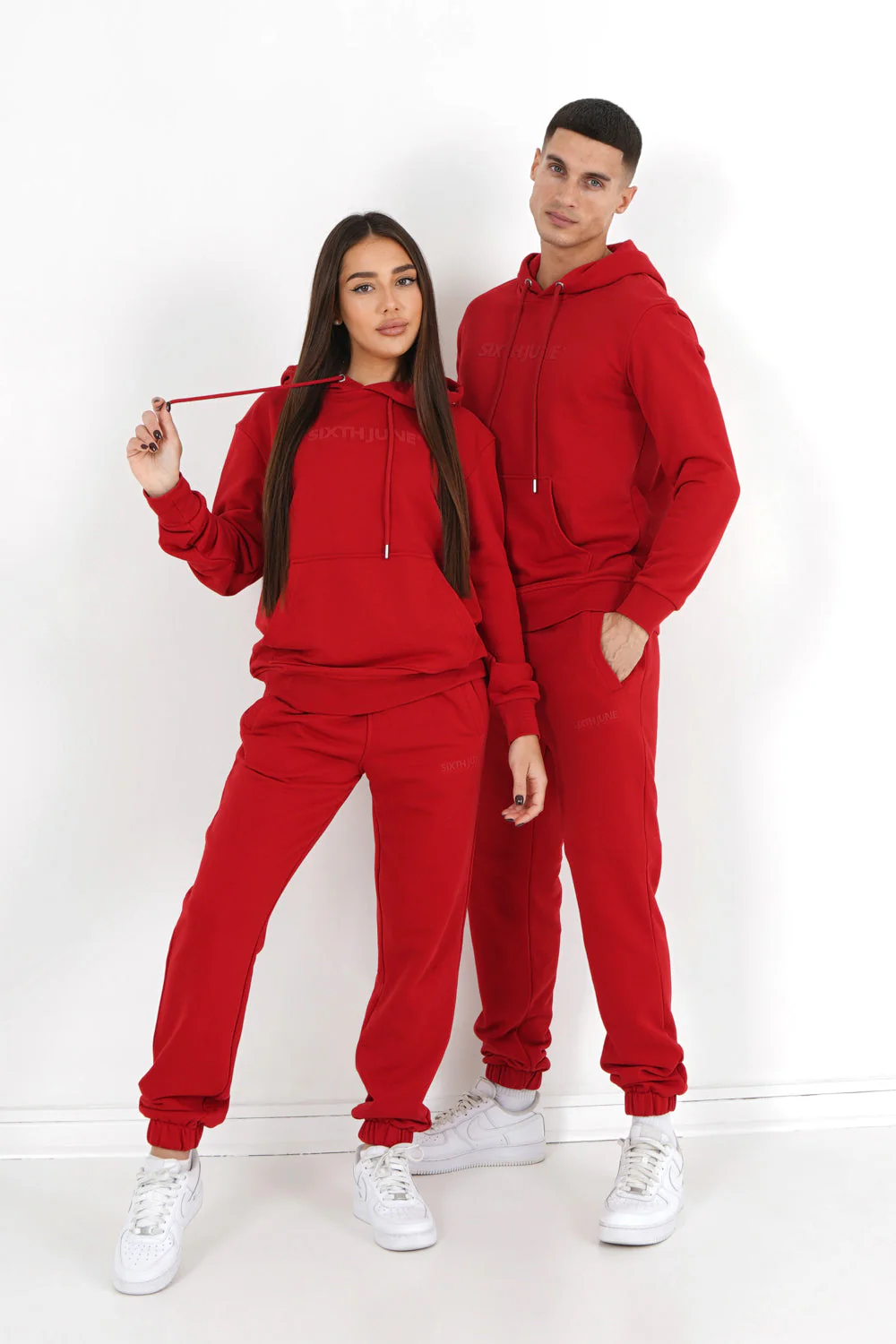 Jogging + sweat capuche logo gommé Rouge - Image 7