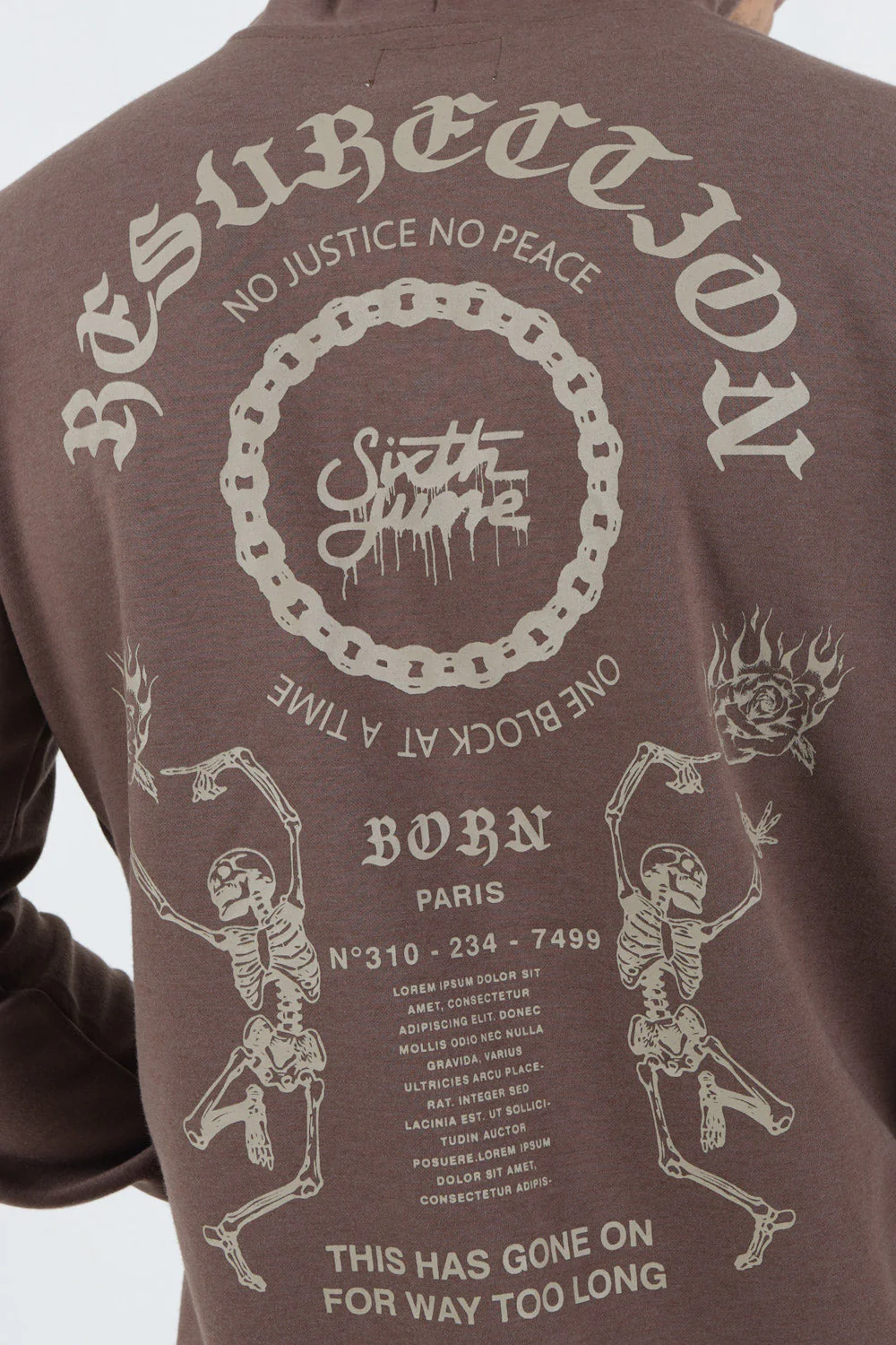 Sweat capuche résurrection Marron - Image 3