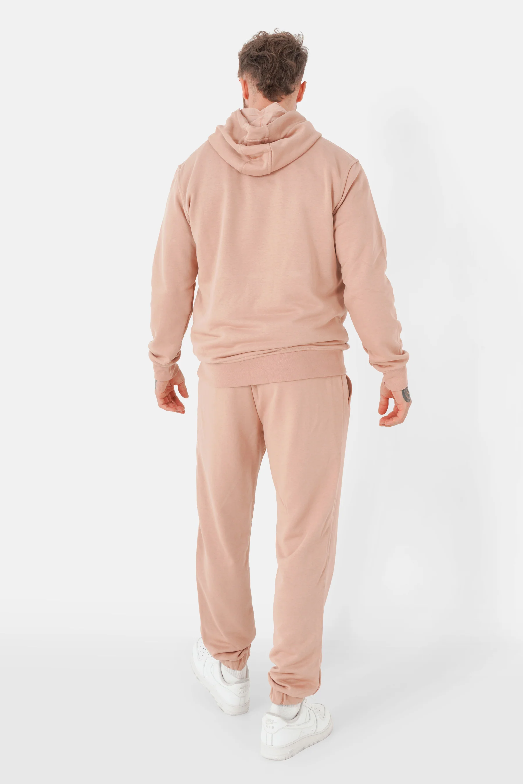 Jogging + sweat capuche logo brodé Beige - Image 2