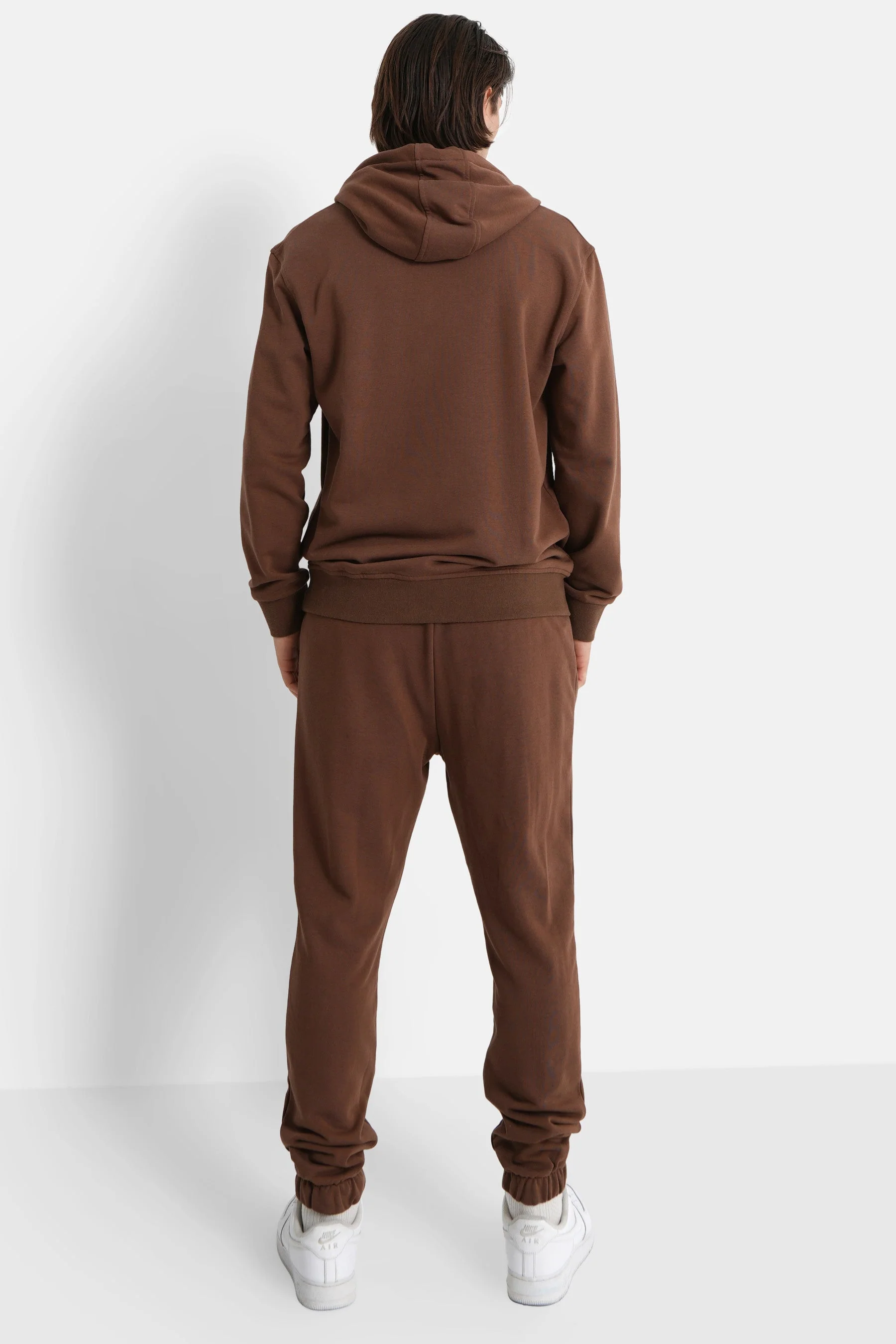Jogging + sweat capuche logo brodé Marron - Image 5