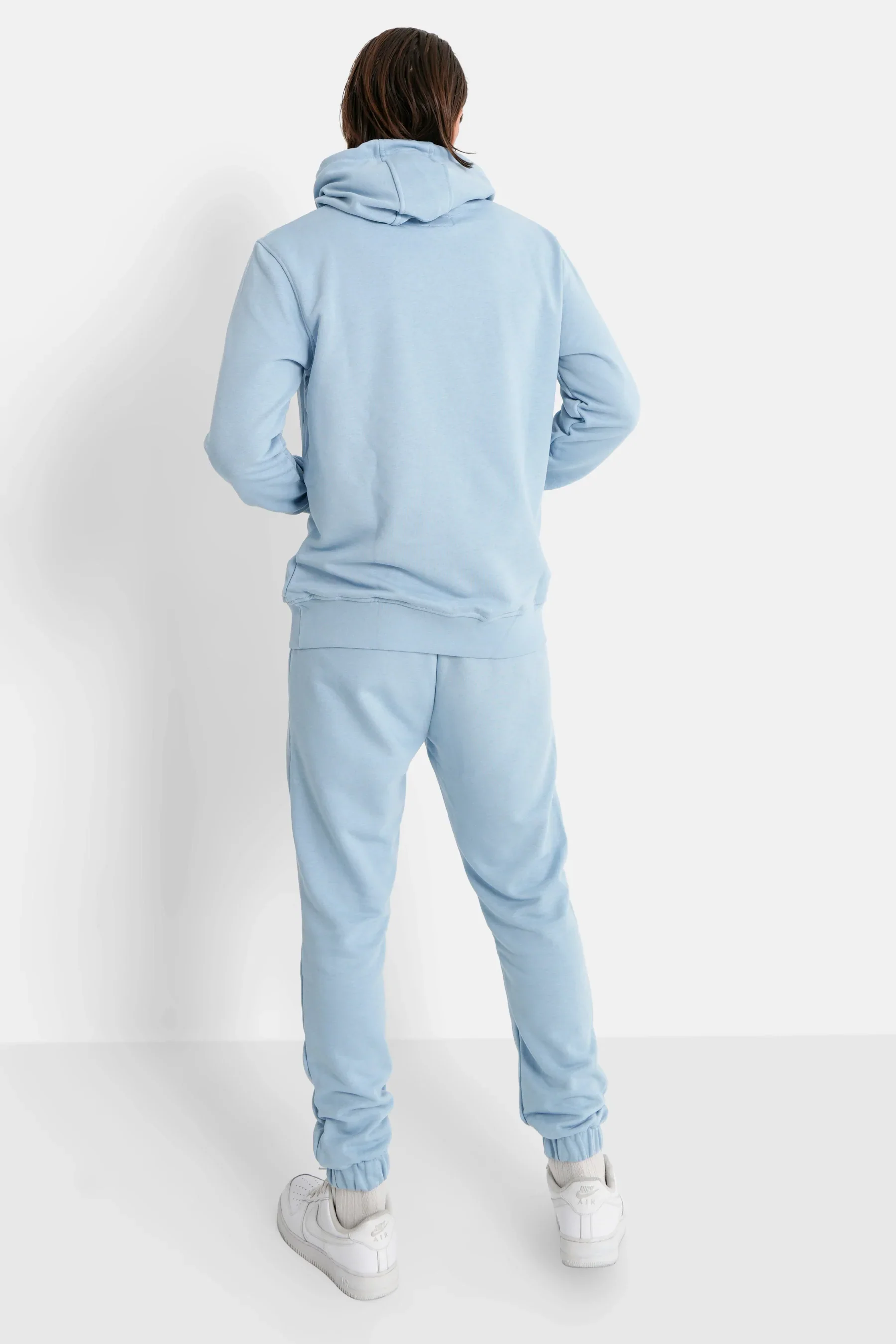 Jogging + sweat capuche logo brodé Bleu clair - Image 5