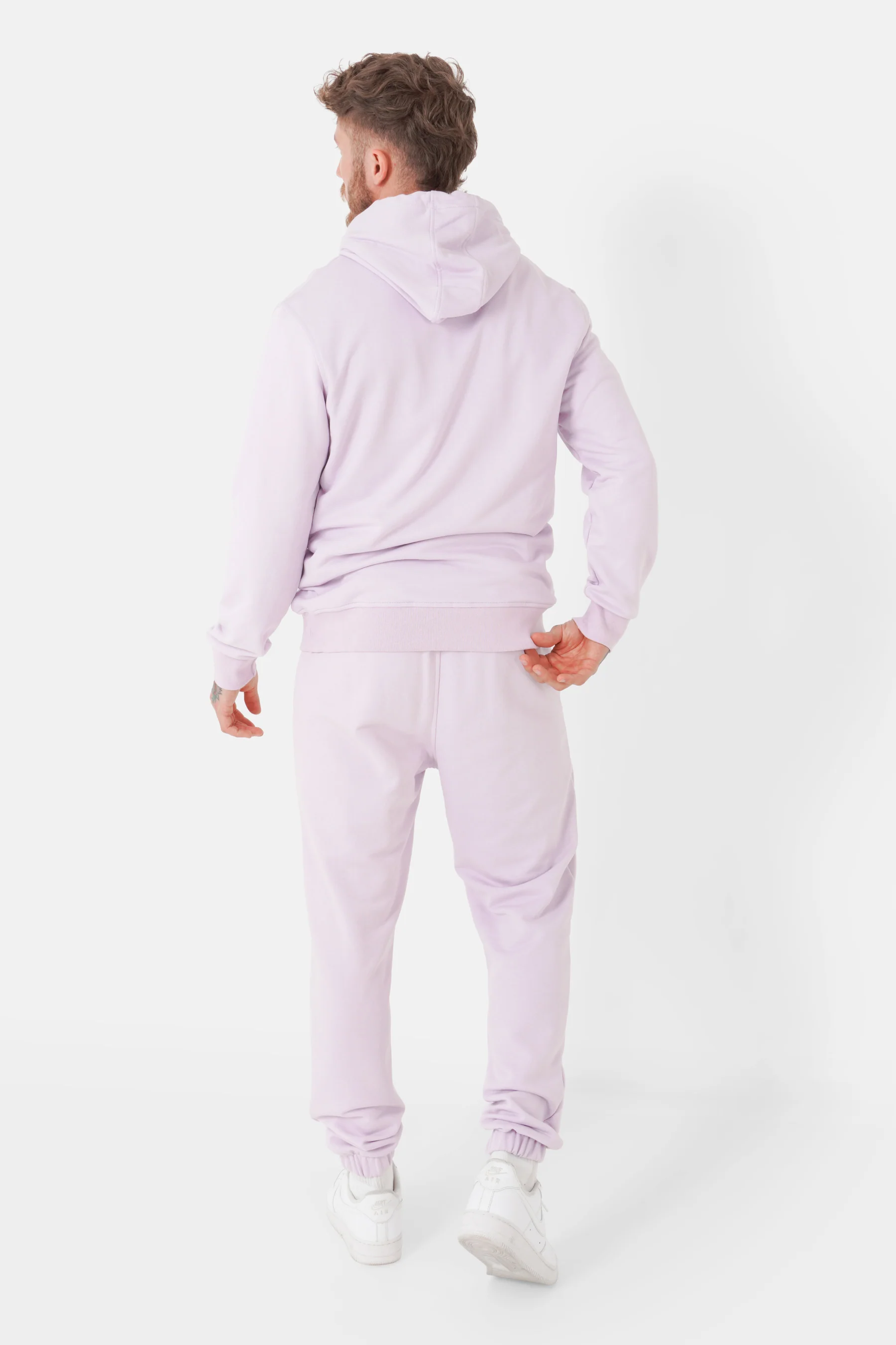 Jogging + sweat capuche logo brodé Violet clair - Image 5