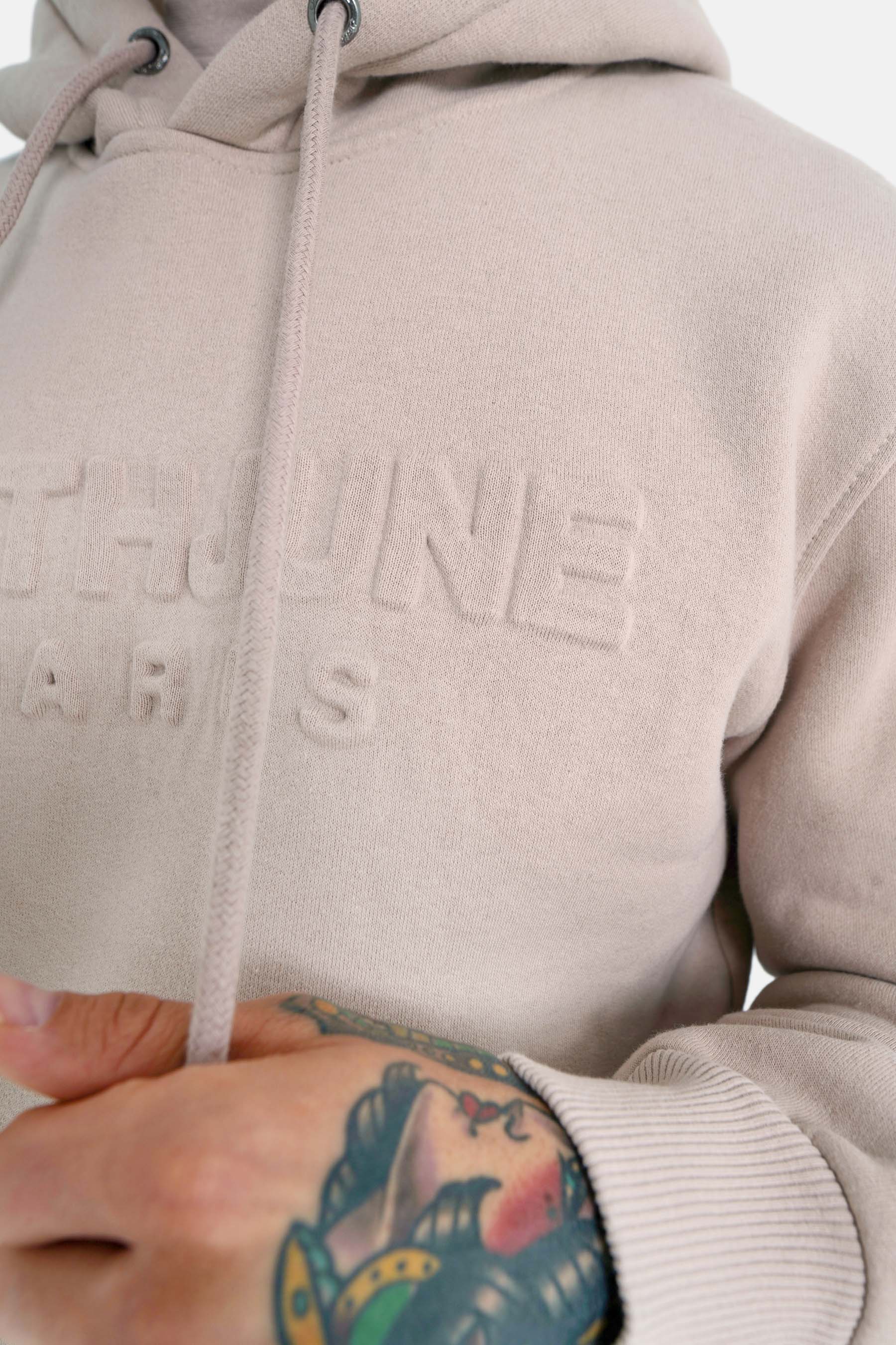 Sweatshirt capuche relief Beige - Image 3