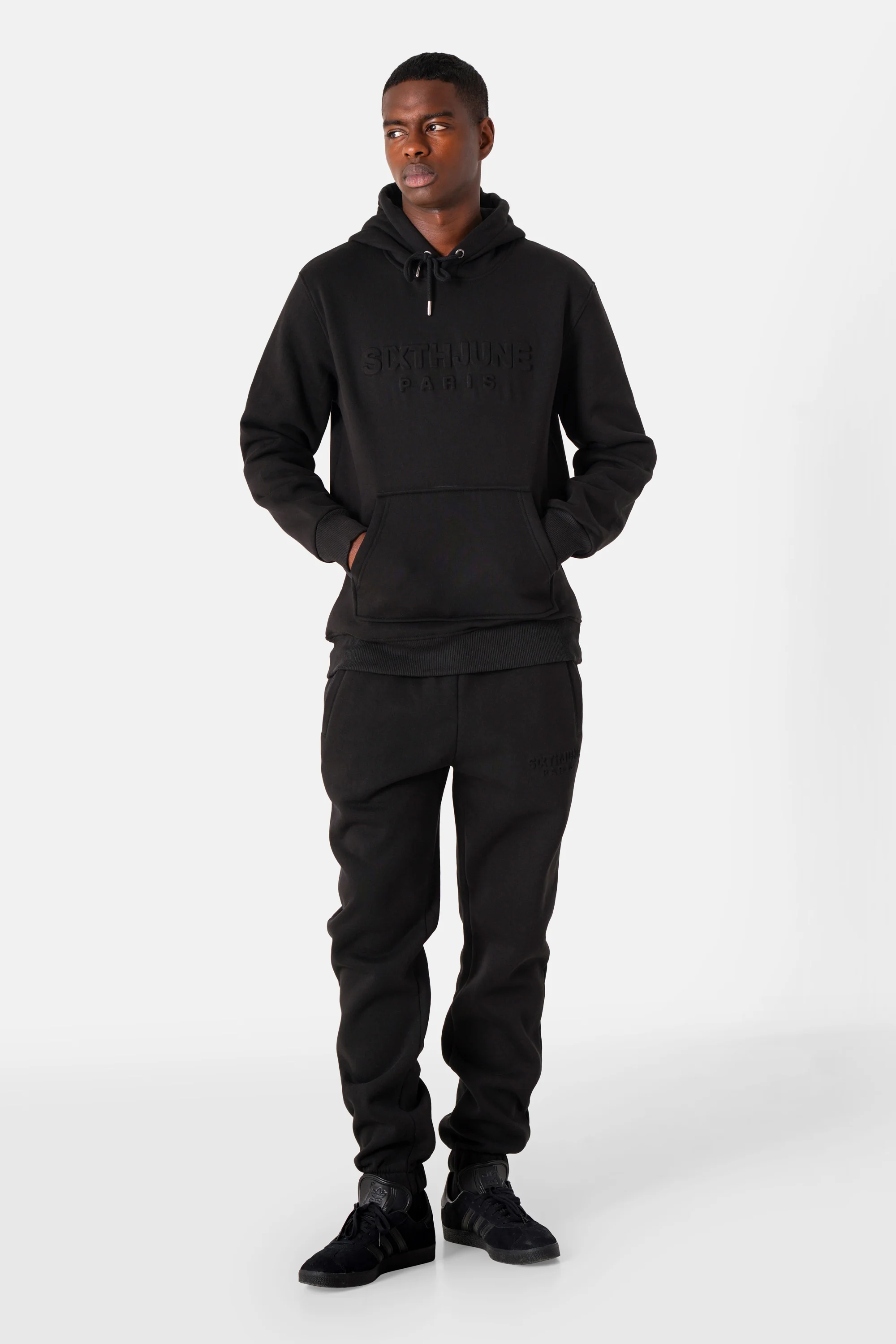 Sweatshirt capuche relief Noir - Image 2