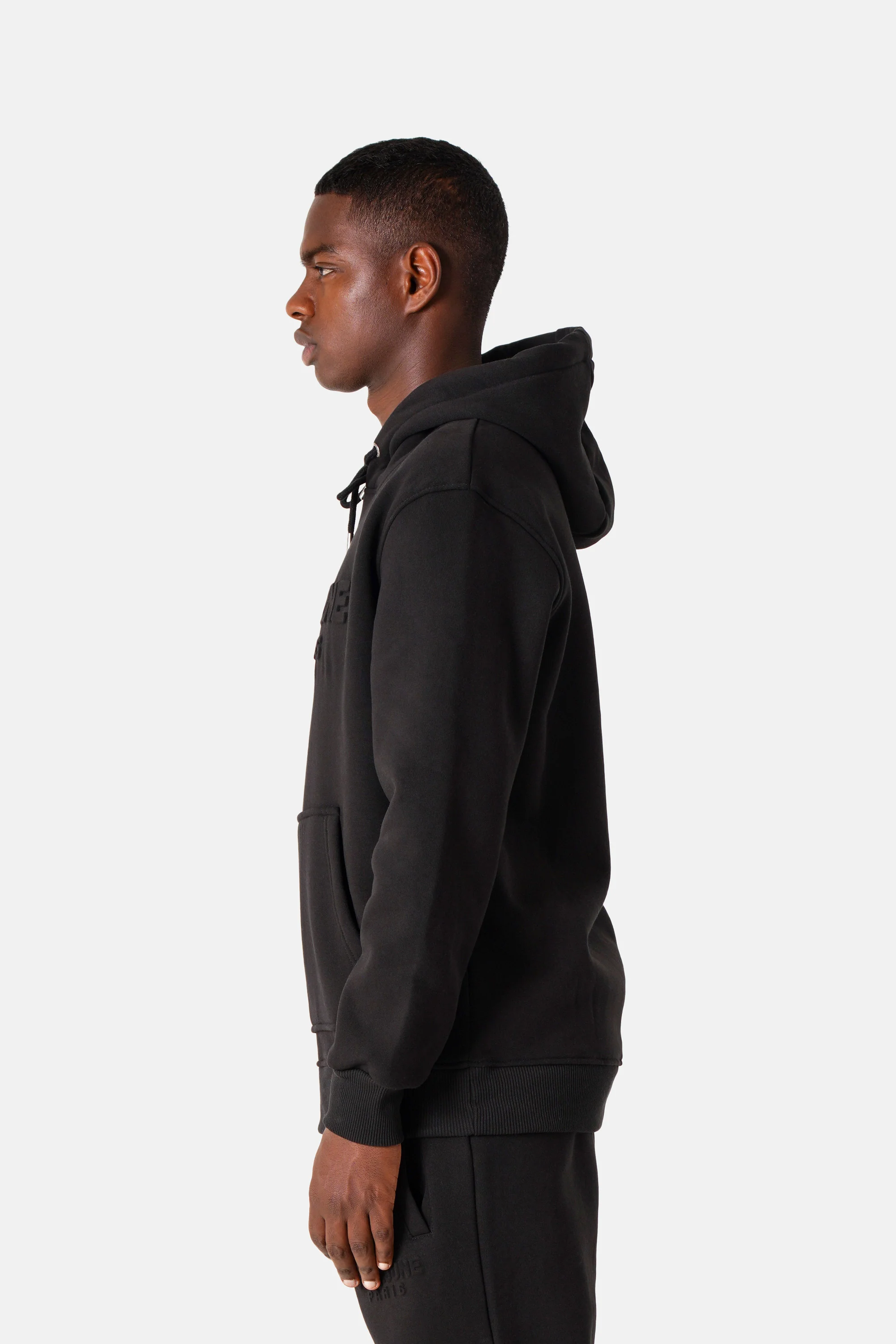 Sweatshirt capuche relief Noir - Image 4